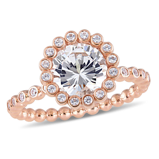 Sophia B White Sapphire Ring in 10k Rose Gold