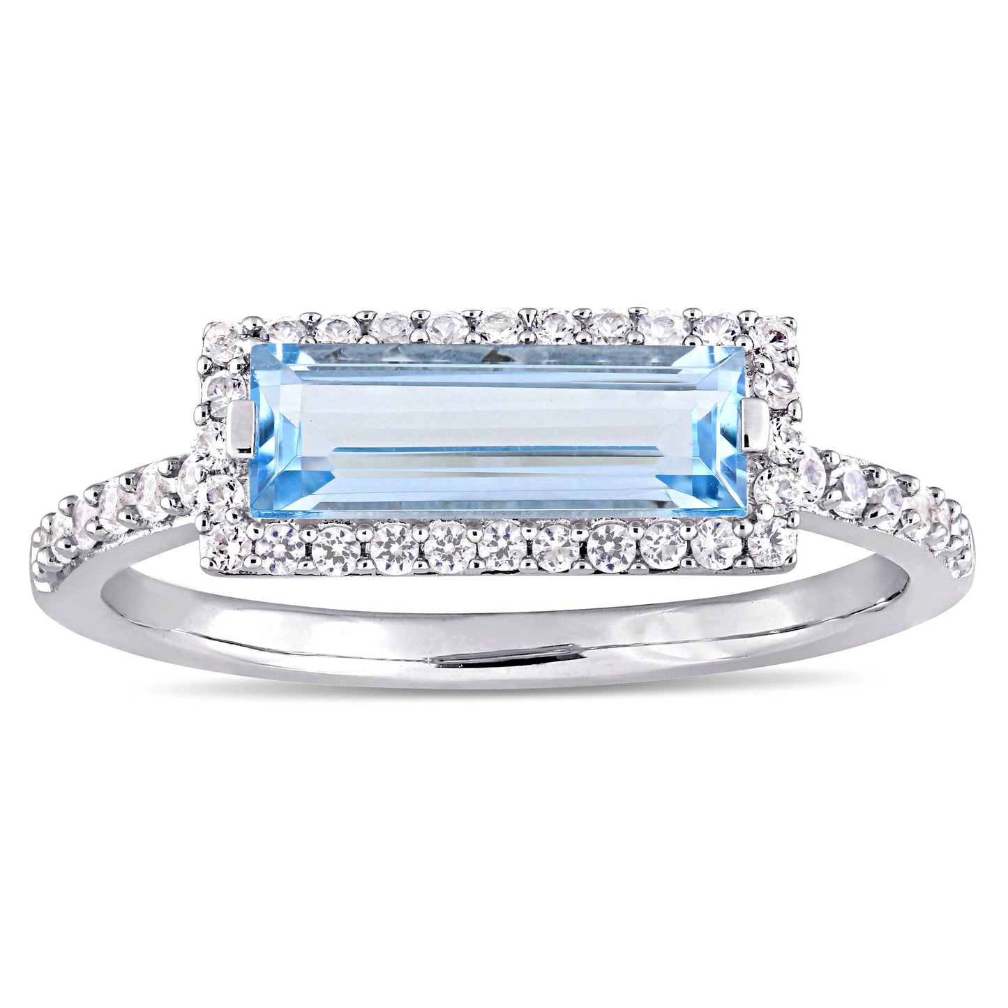 1 7/8ct Sky Blue Topaz & White Sapphire Ring