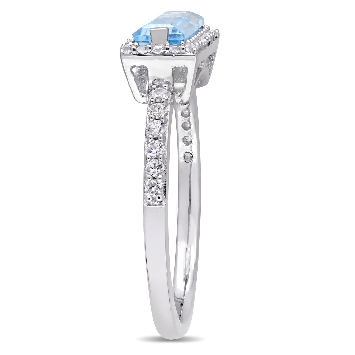 1 7/8ct Sky Blue Topaz & White Sapphire Ring