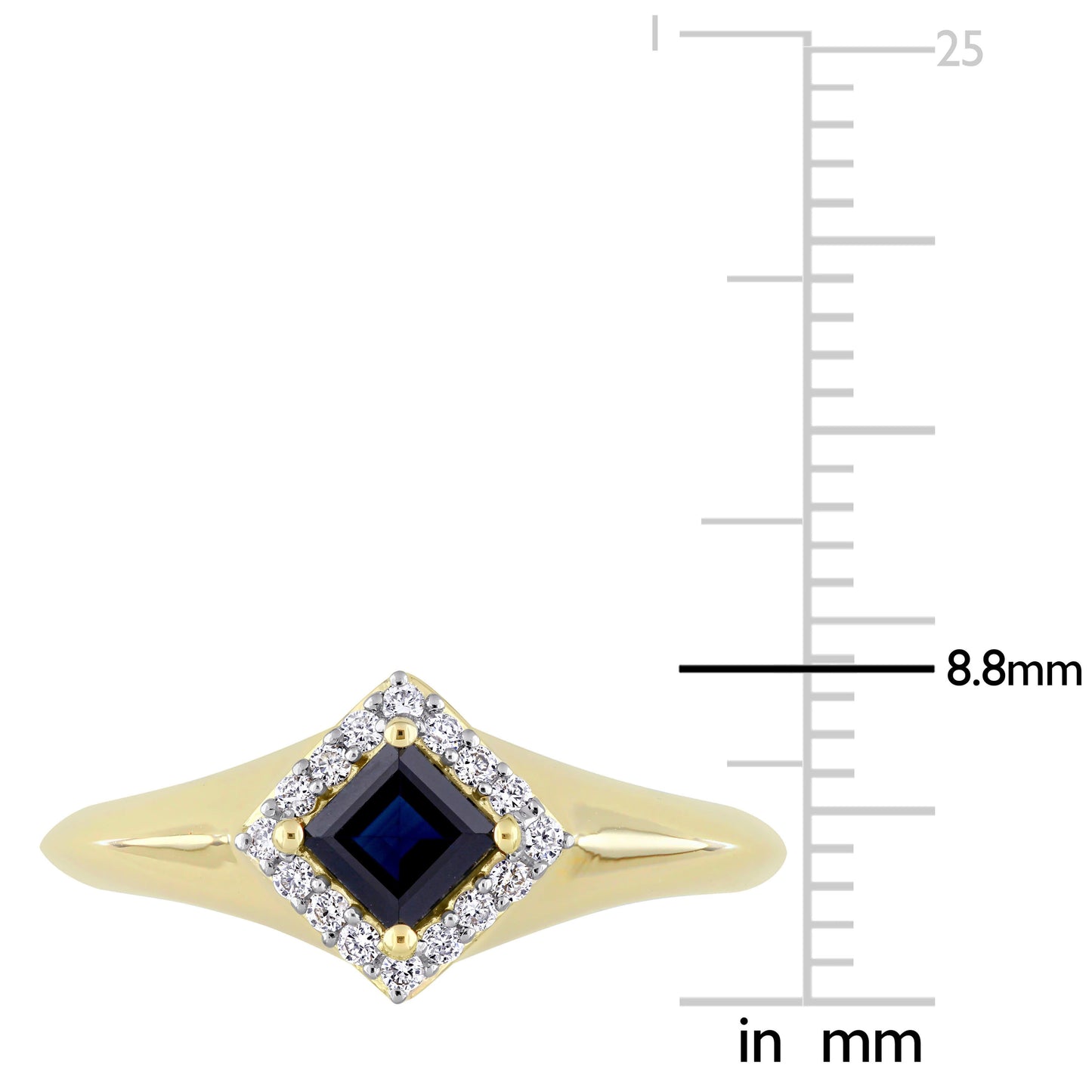 Sophia B Blue Sapphire & Diamond Ring in 14k Yellow Gold