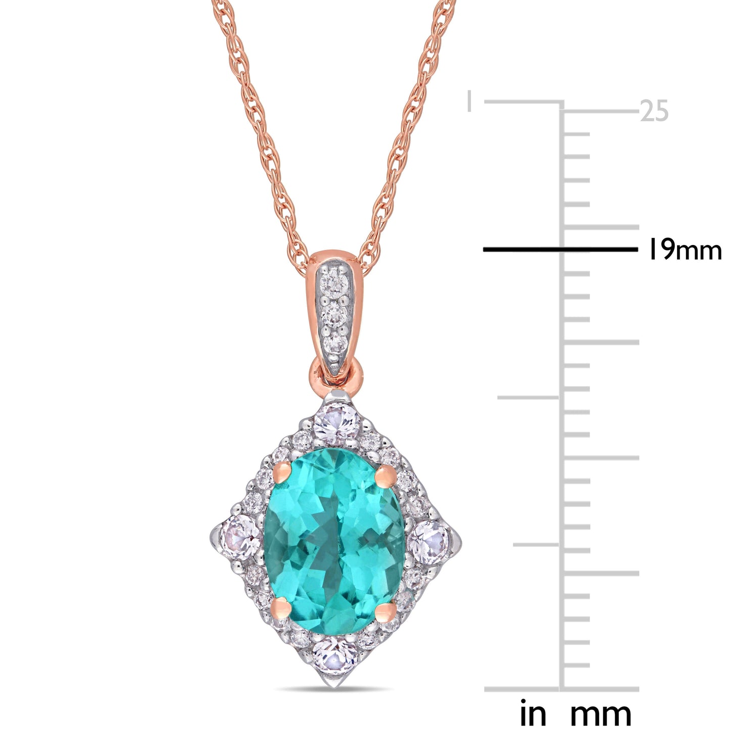 Apatite, Diamond, & White Sapphire Necklace