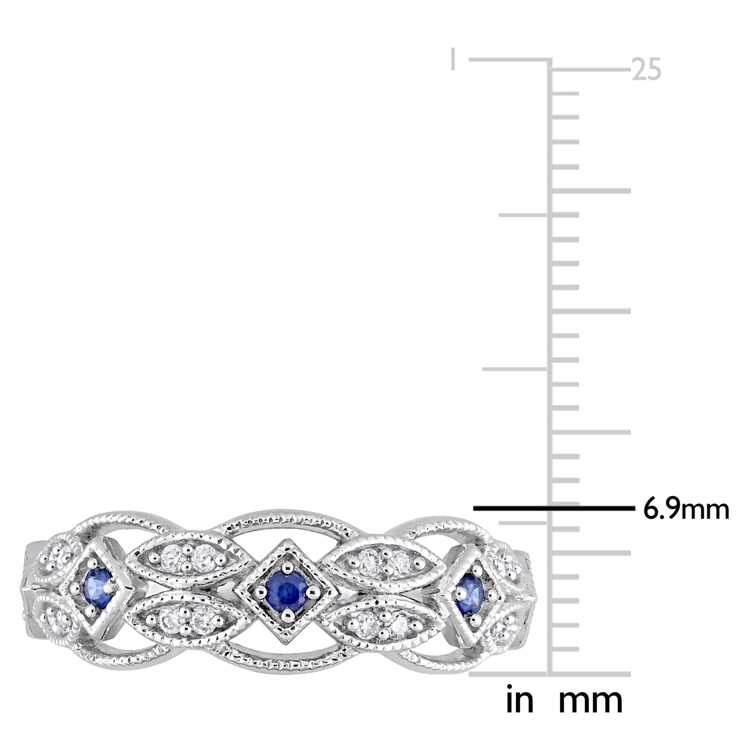 Sophia B 1/8ct Sapphire & 1/8ct Diamond Vintage Ring