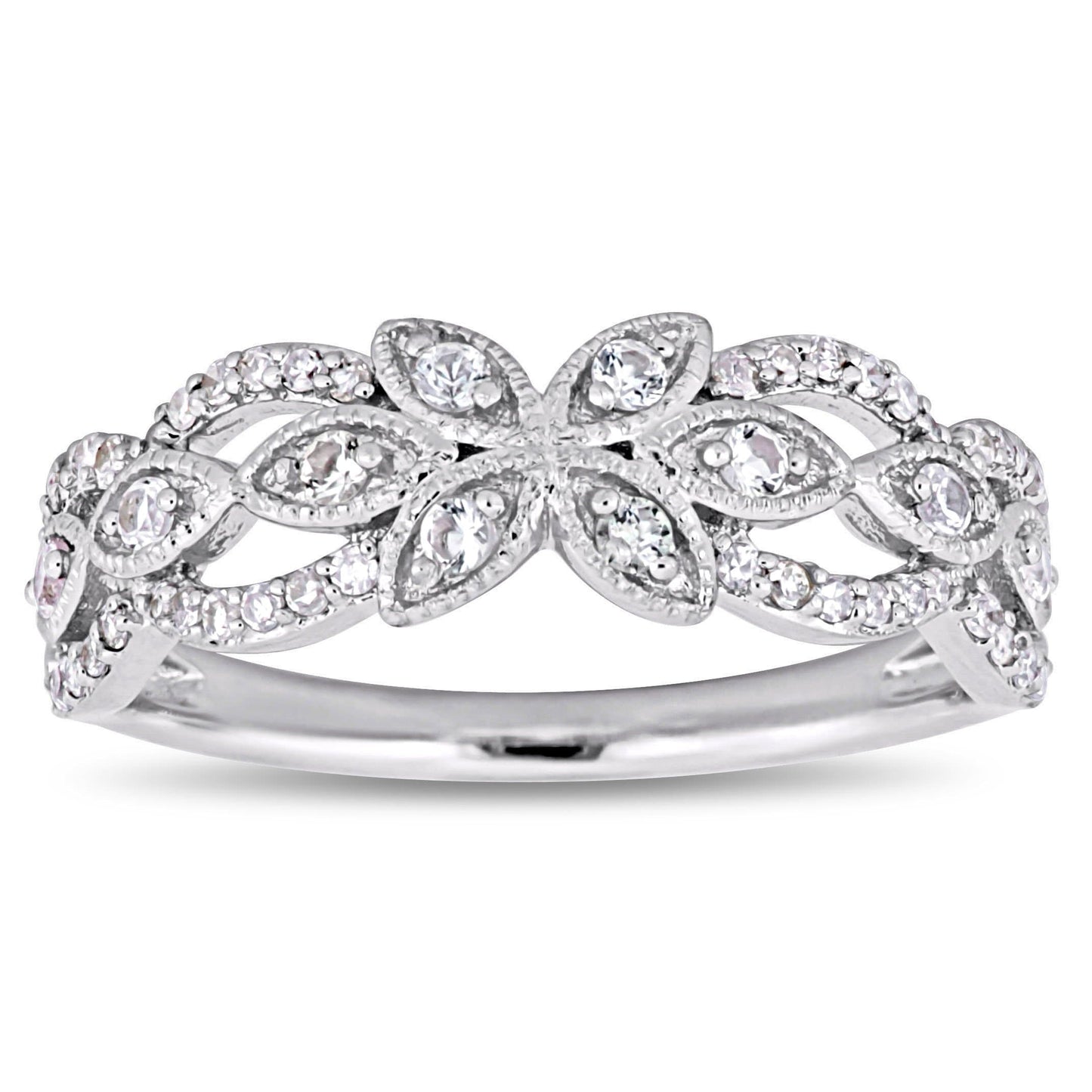 Sophia B White Sapphire & 1/5ct Diamond Marquise Ring