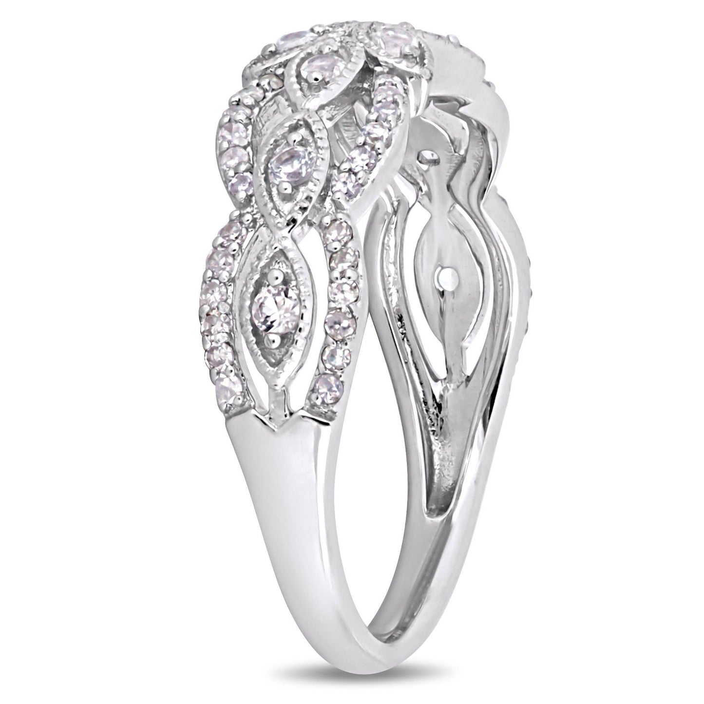 Sophia B White Sapphire & 1/5ct Diamond Marquise Ring