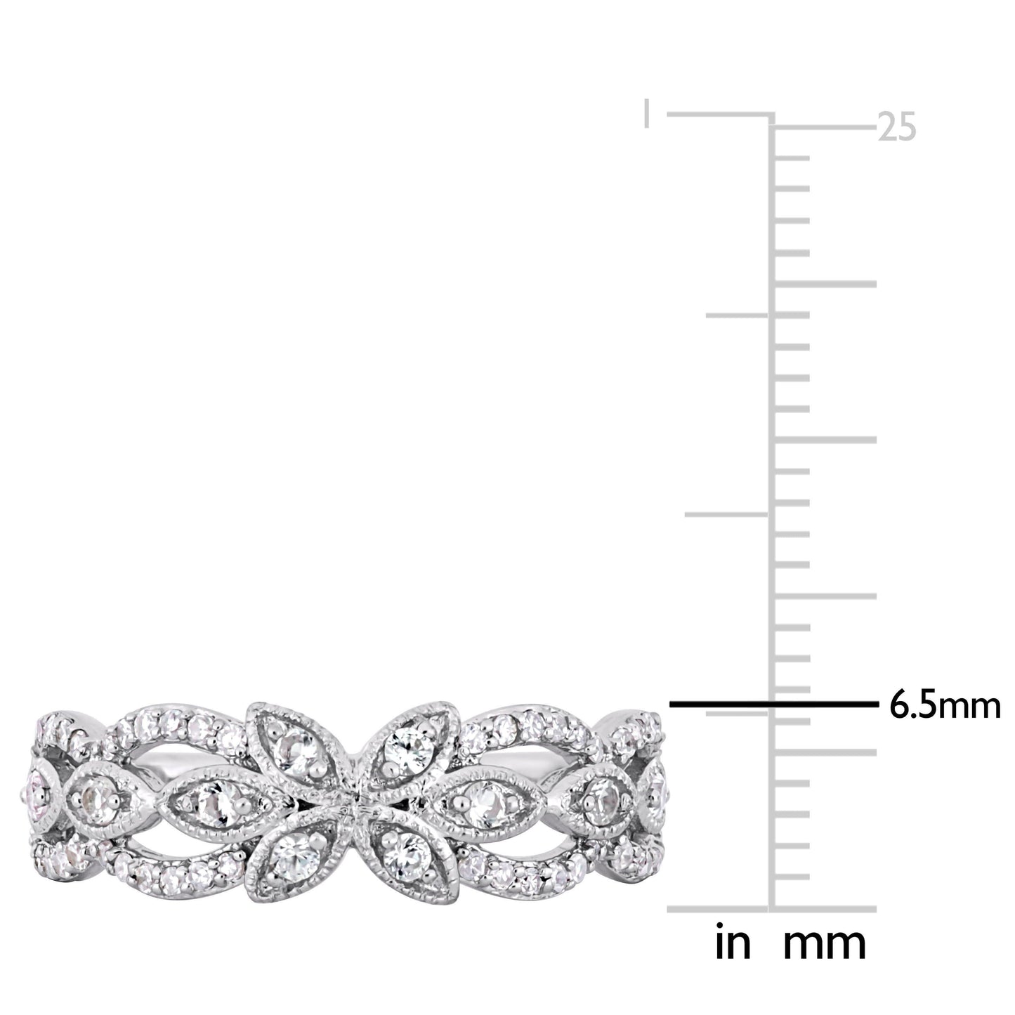 Sophia B White Sapphire & 1/5ct Diamond Marquise Ring