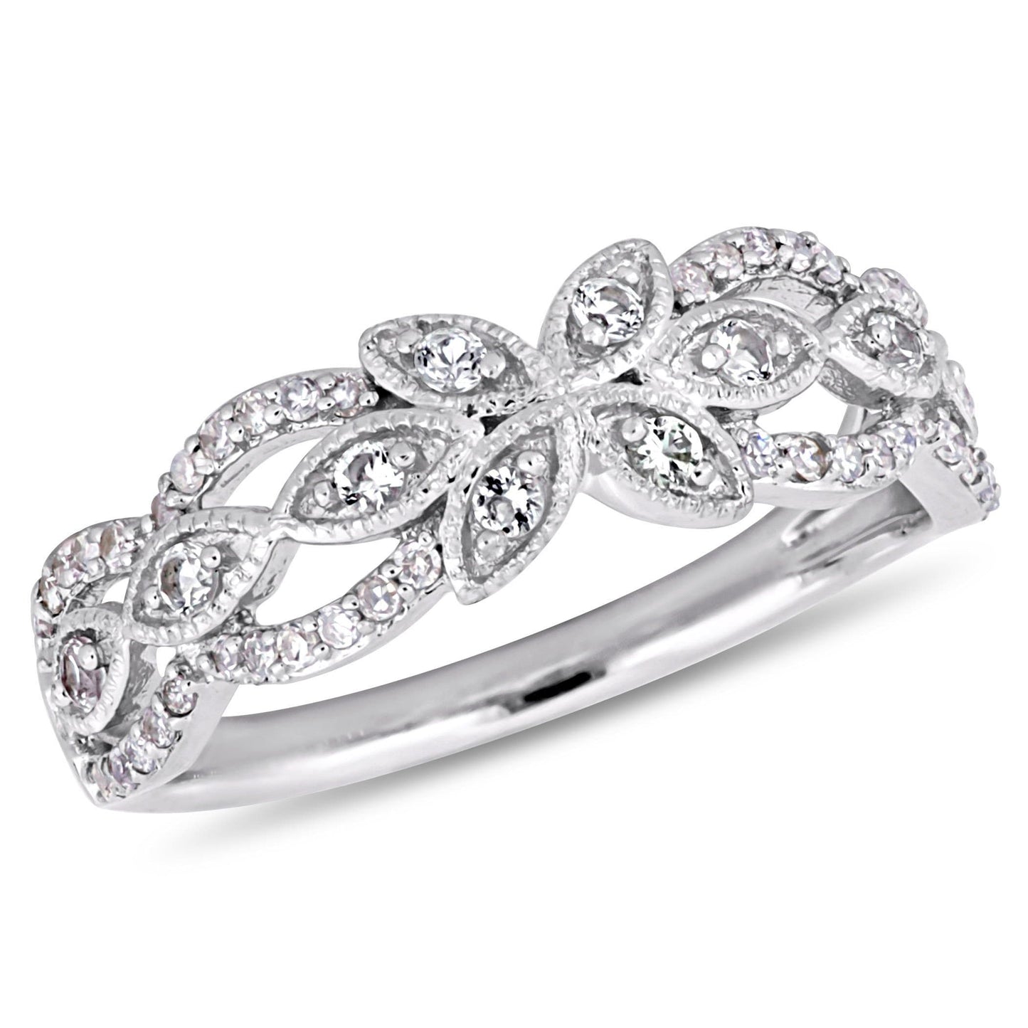 Sophia B White Sapphire & 1/5ct Diamond Marquise Ring