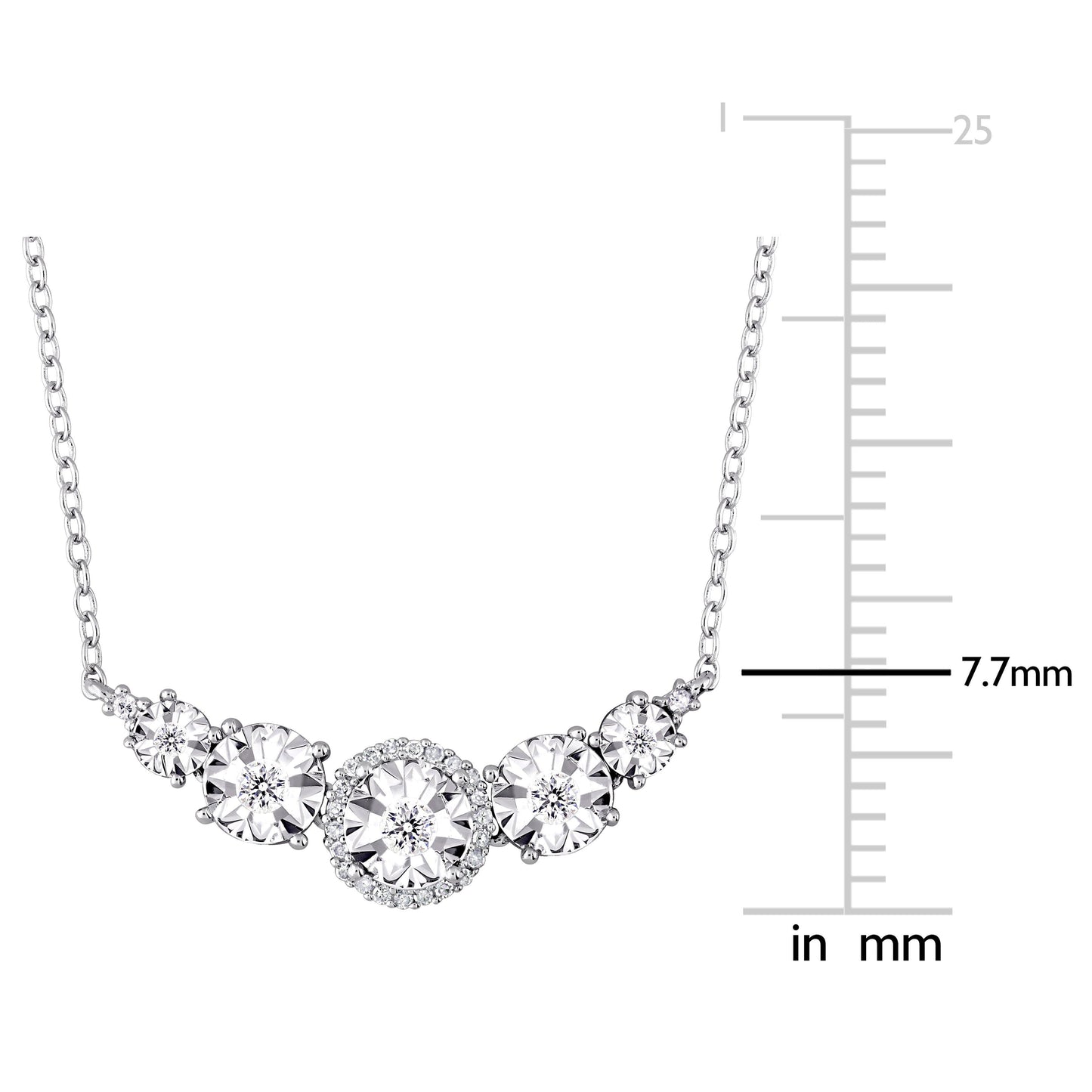 1/6ct Diamond Necklace in Sterling Silver