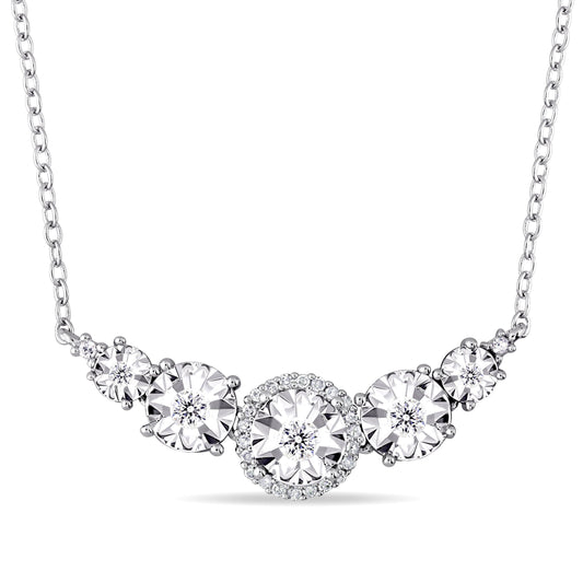 1/6ct Diamond Necklace in Sterling Silver