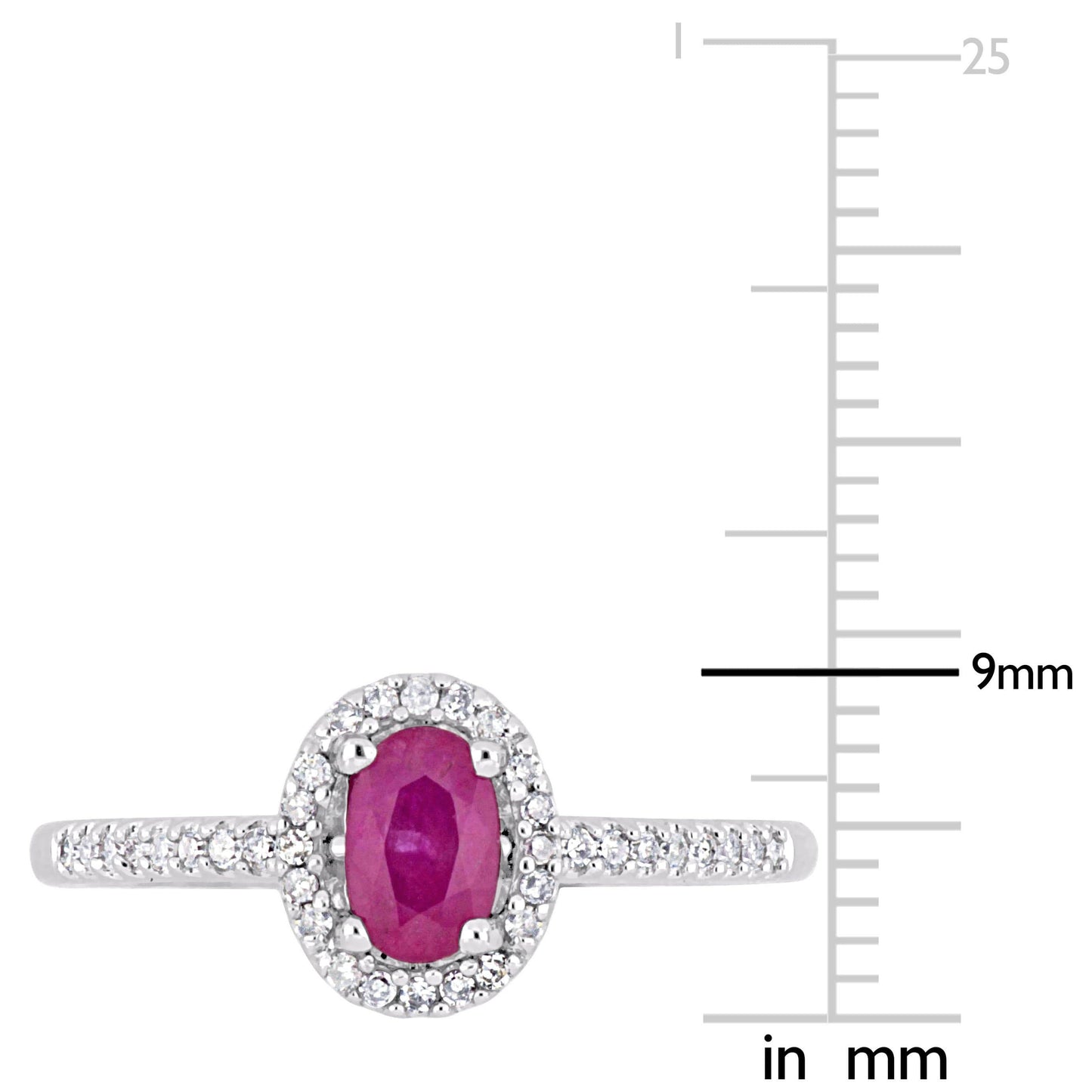Sophia B 0.68ct Diamond & 2 1/4ct Ruby Ring 14k White Rose Gold