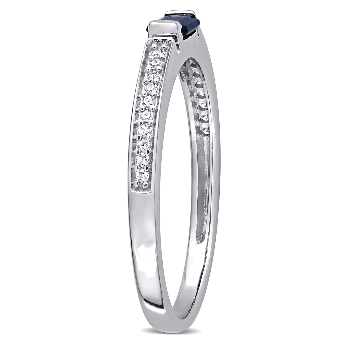 Sophia B Sapphire & Diamond Semi-Eternity Ring
