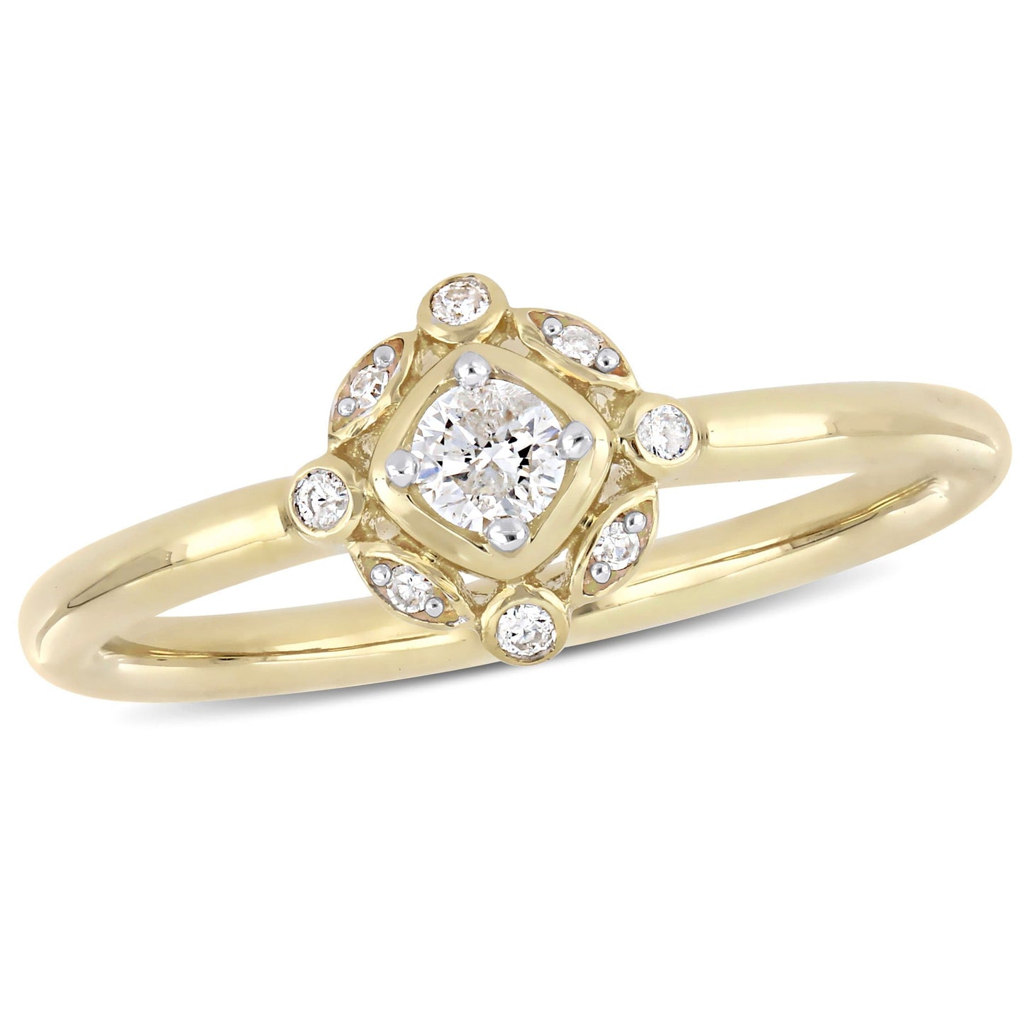 1/6ct Art Deco Diamond Ring in 10k Yellow Gold
