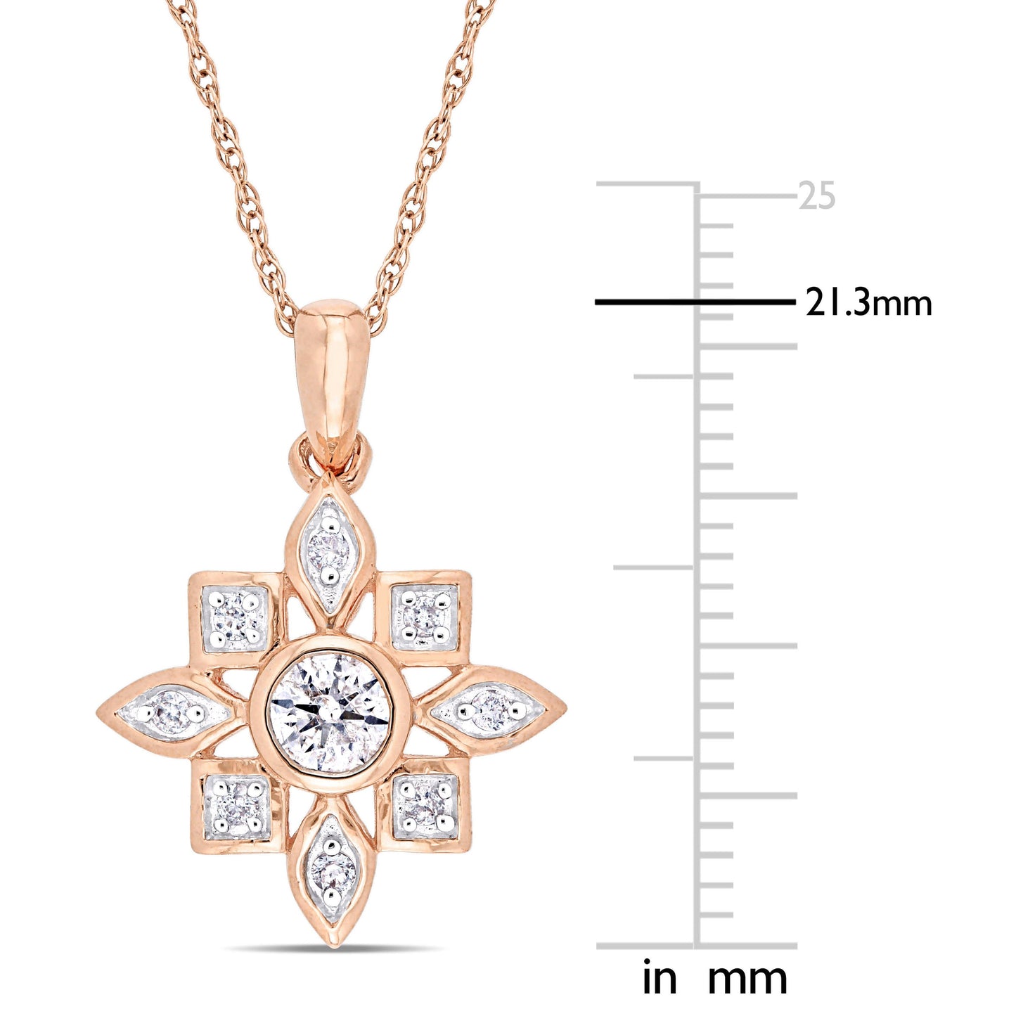 Diamond Necklace in 10k Rose Gold