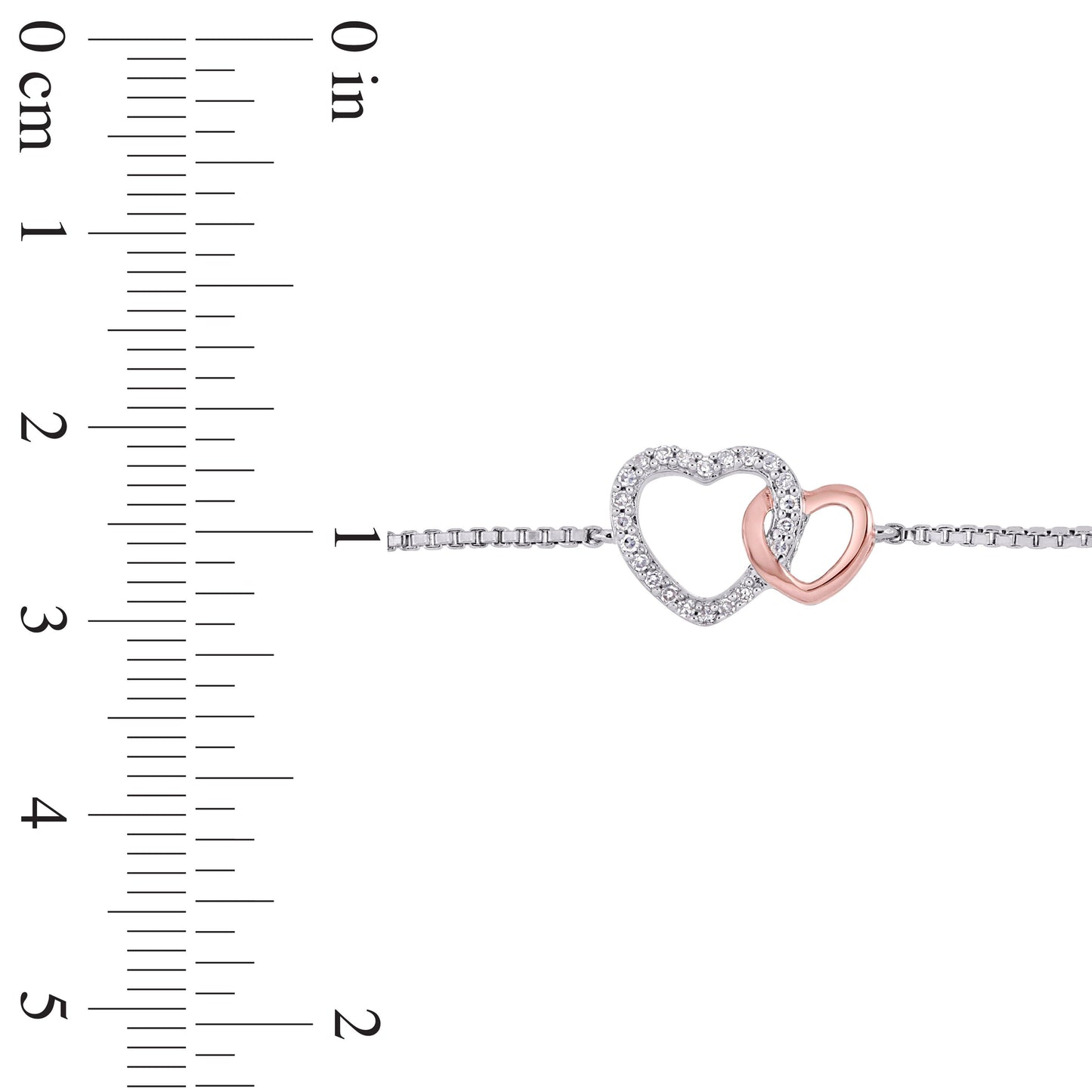 Julie Leah Diamond Heart Bracelet in 2-Tone Silver