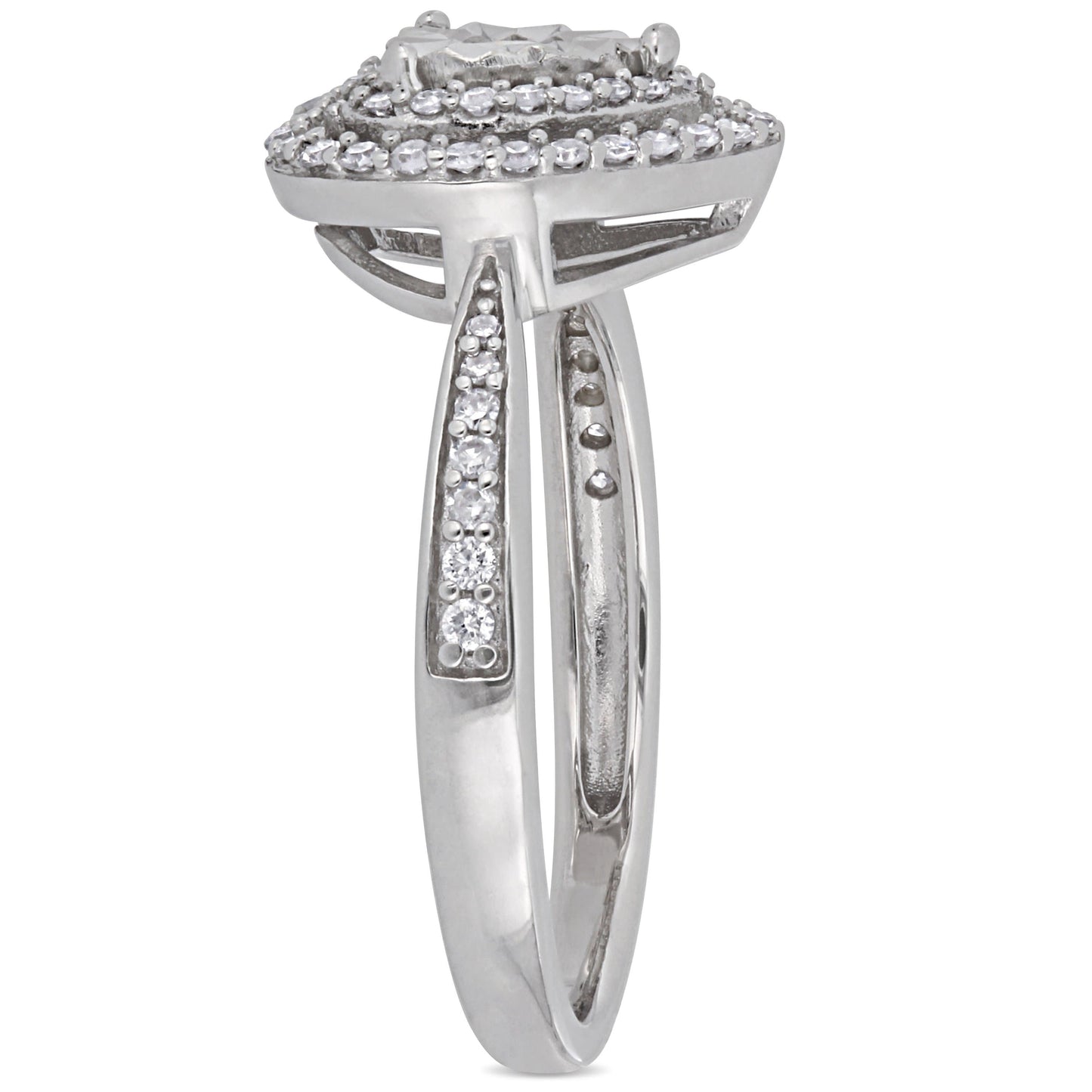 Julie Leah Heart Diamond Ring in Sterling Silver