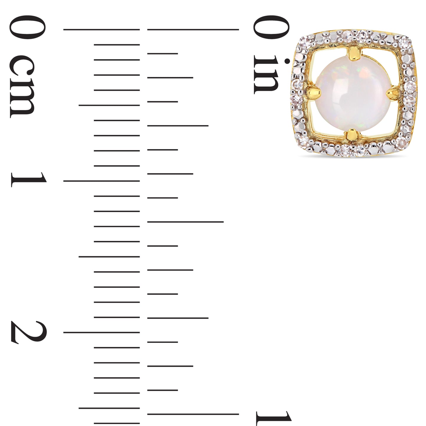 Opal & Diamond Earrings in 10k Yellow Gold
