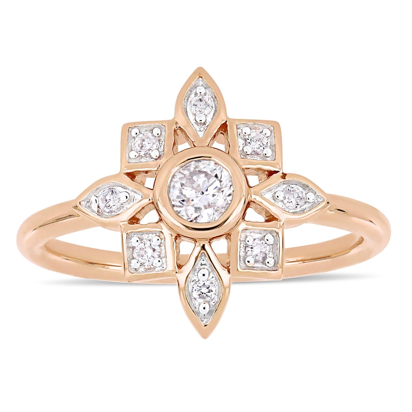Diamond Cluster Ring in 10k Rose Gold