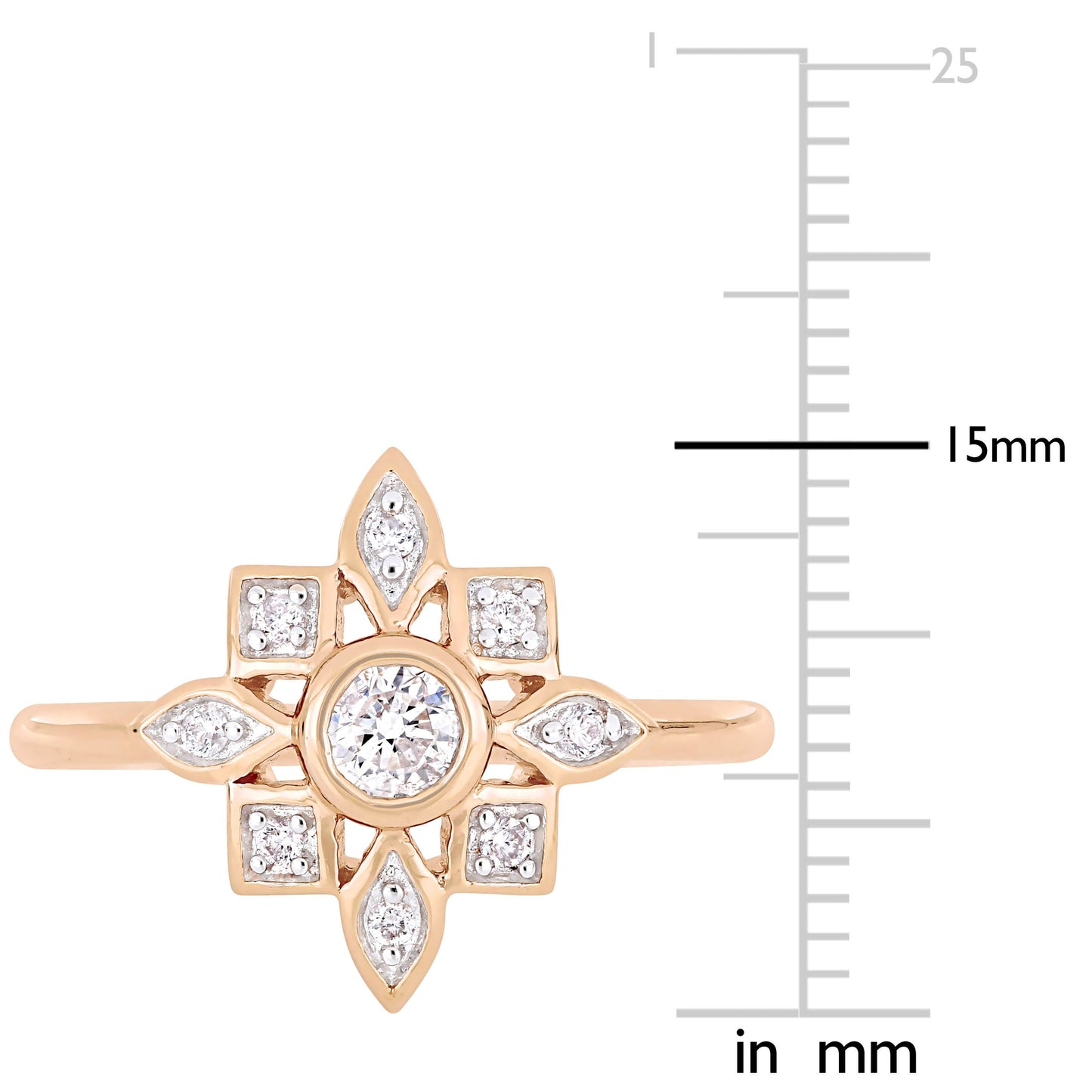 Diamond Cluster Ring in 10k Rose Gold