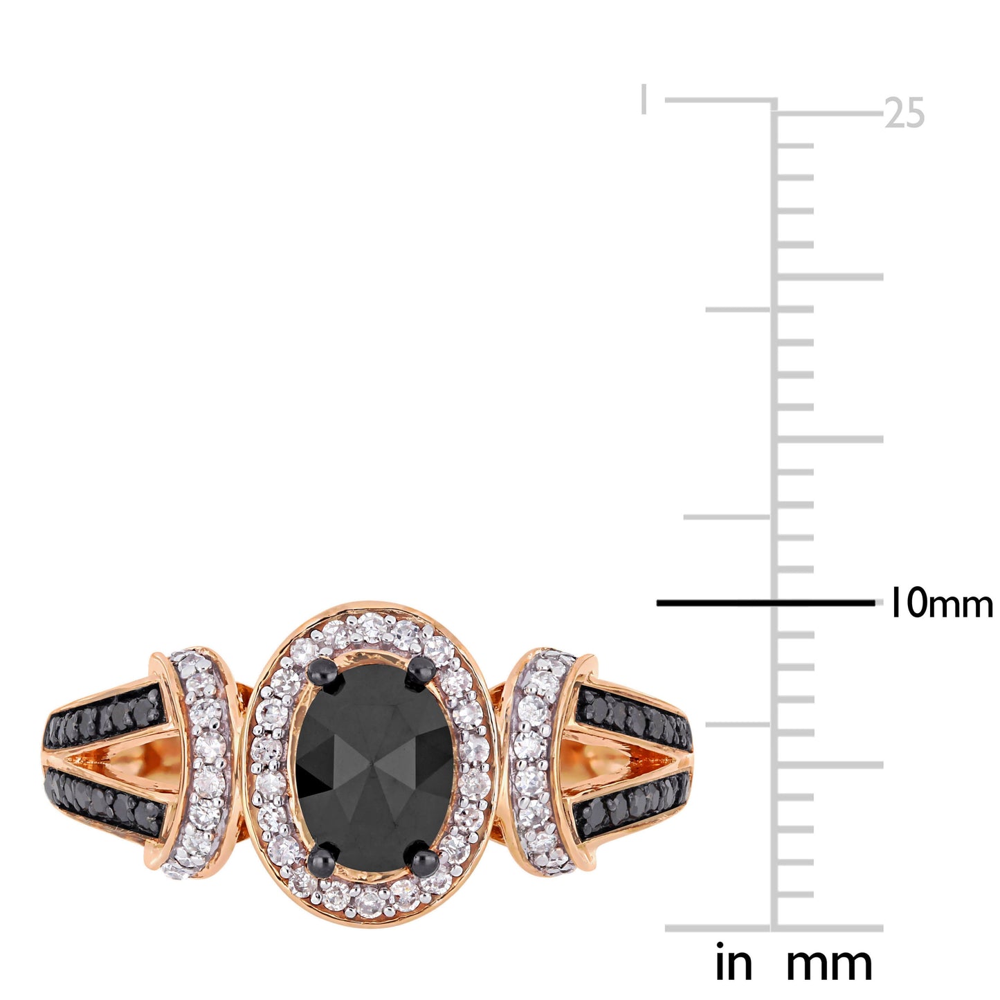 Julie Leah Black & White Diamond Ring in 10k Rose Gold