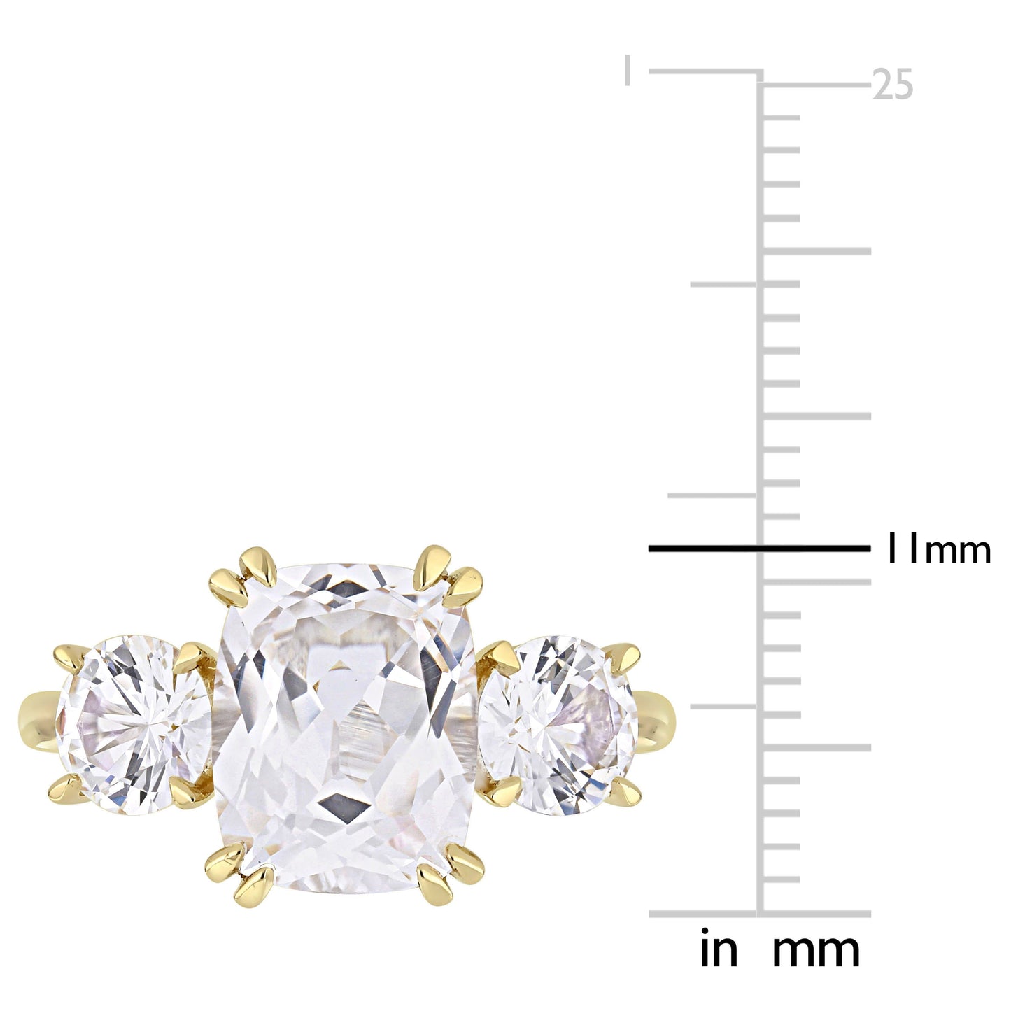 Sophia B 6 1/10ct White Sapphire Engagement Ring