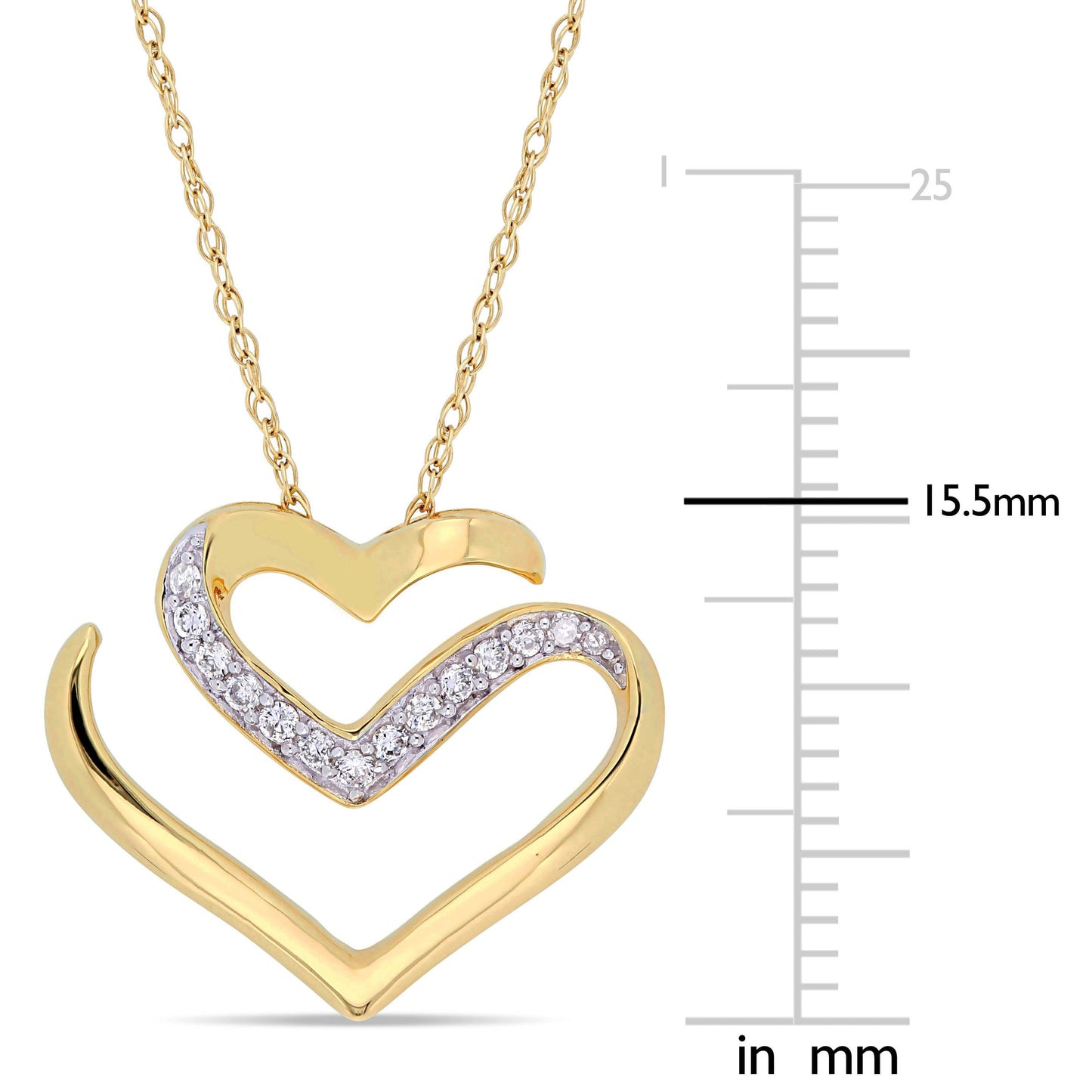 Sophia B 1/10ct Diamond Vintage Open Heart Necklace