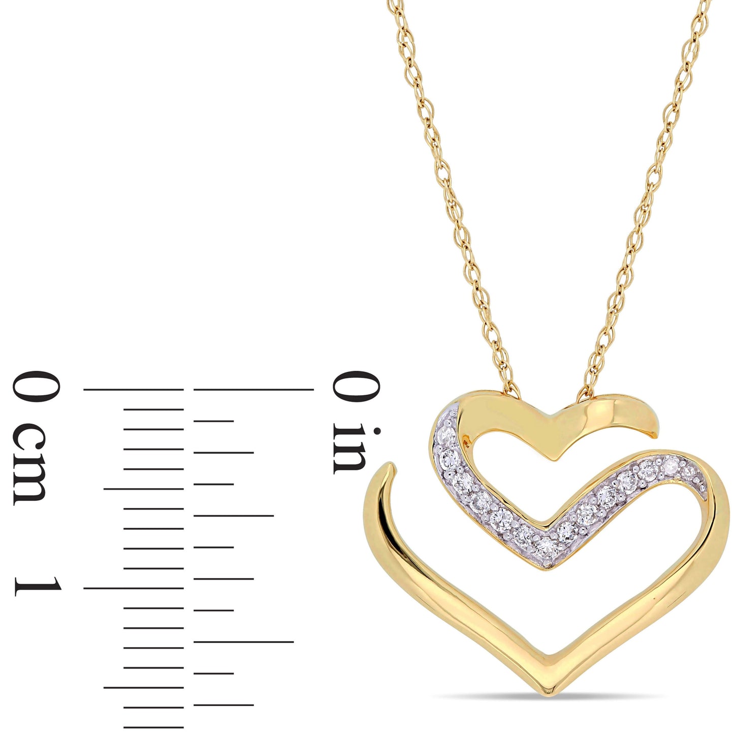 Sophia B 1/10ct Diamond Vintage Open Heart Necklace