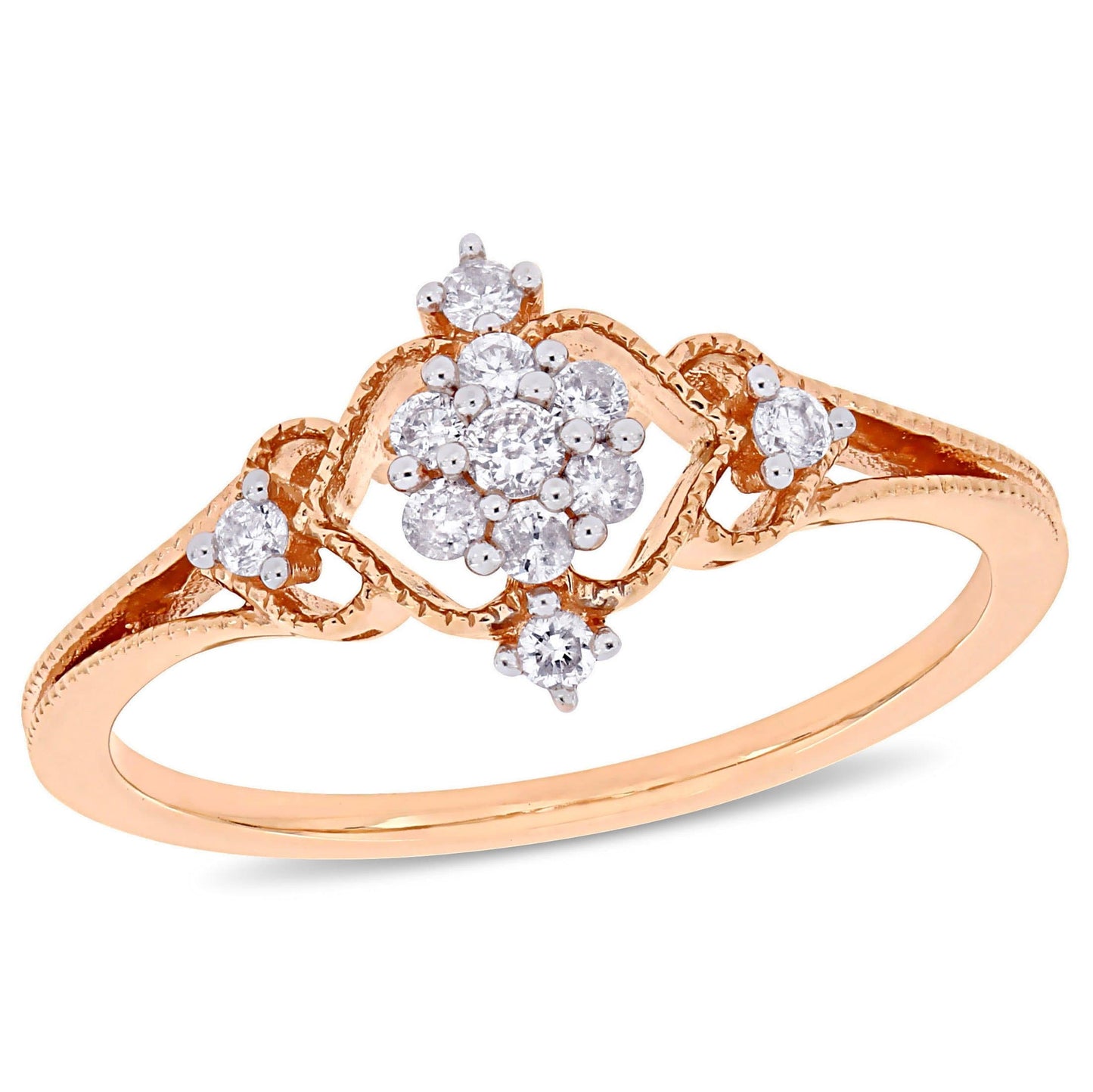 1/6ct Diamond Ring in 10k Rose Gold