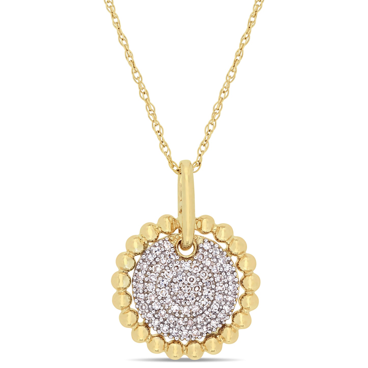 Cluster Diamond Necklace in 10k Yellow Gold