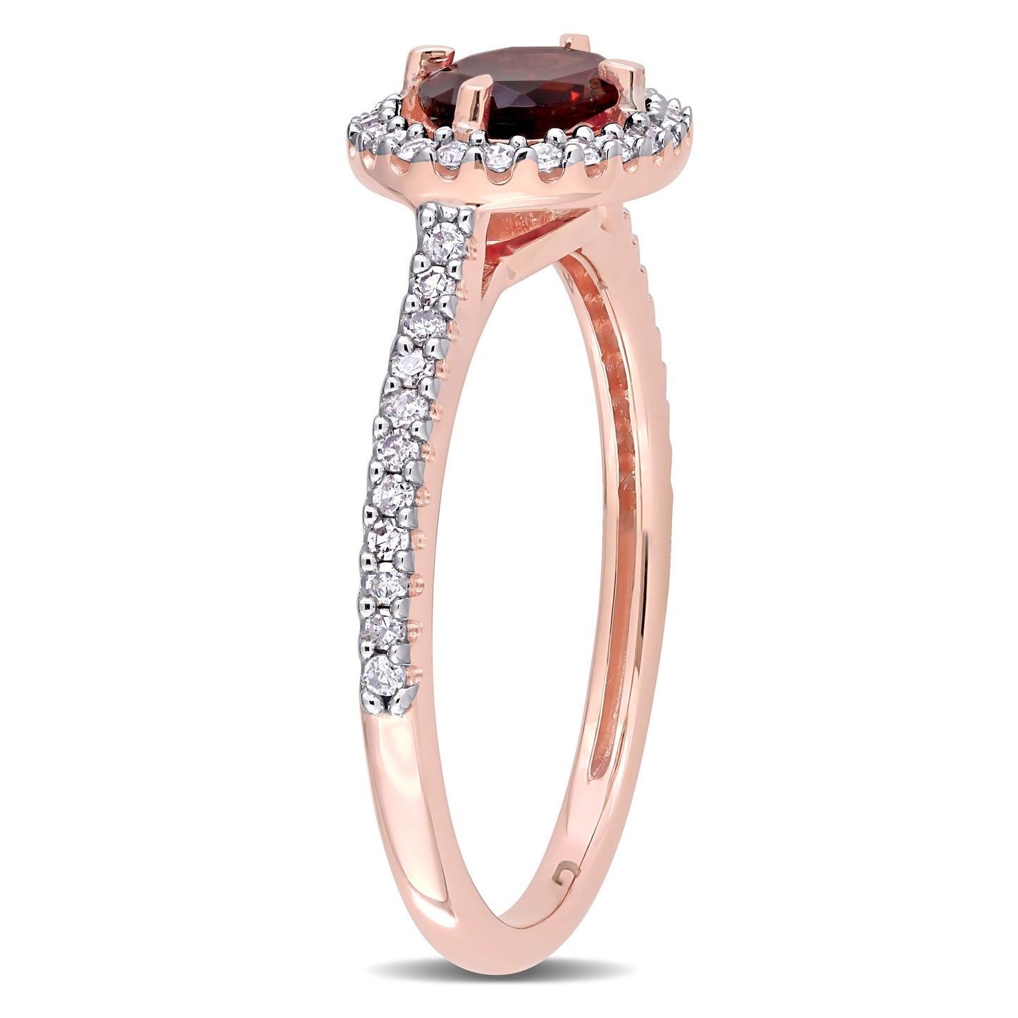 Sophia B 1ct Garnet & 1/4ct Diamond Halo Ring