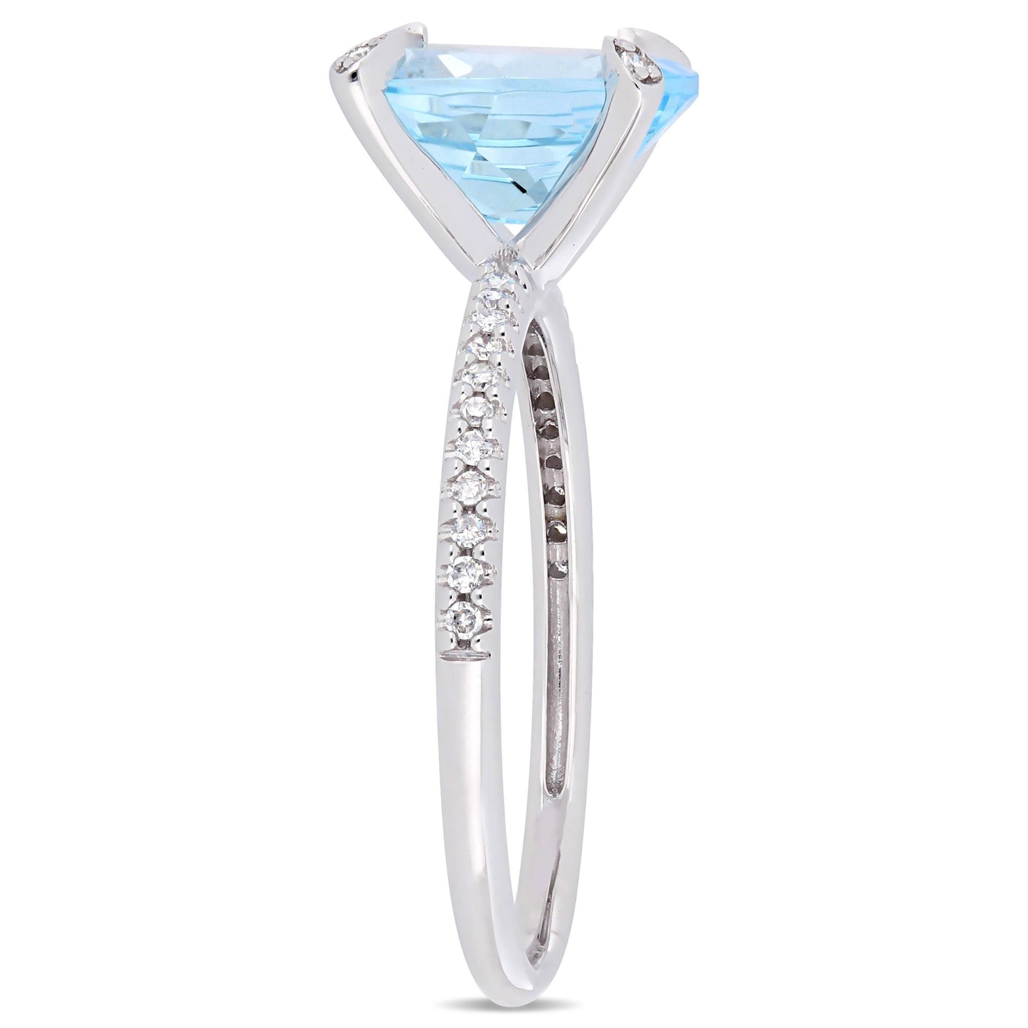 Sophia B 3 4/5ct Oval Cut Sky Blue Topaz & 1/10ct Diamond Ring