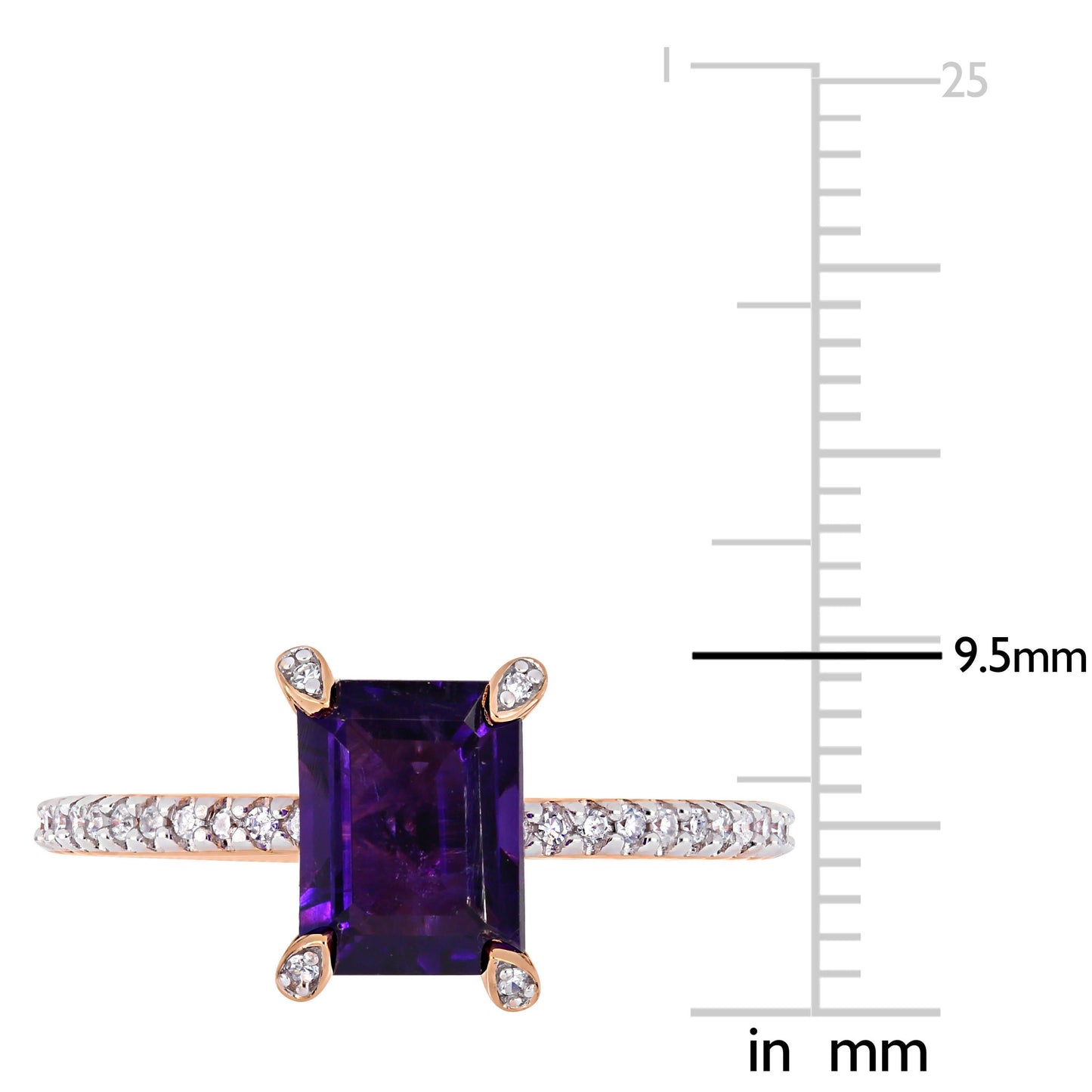 Sophia B 1 1/2ct African Amethyst & 1/10ct Diamond Ring