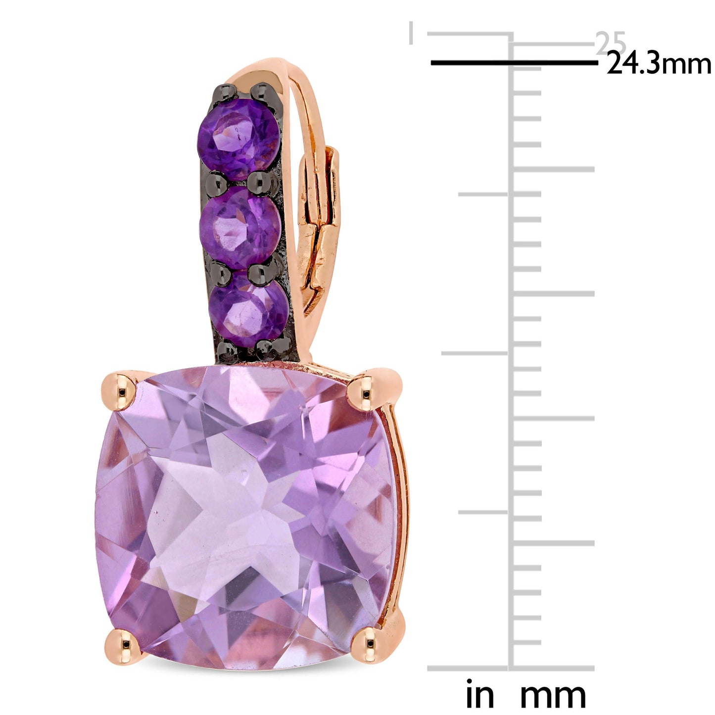 Sophia B 15 1/2ct Rose de France & Amethyst Earrings