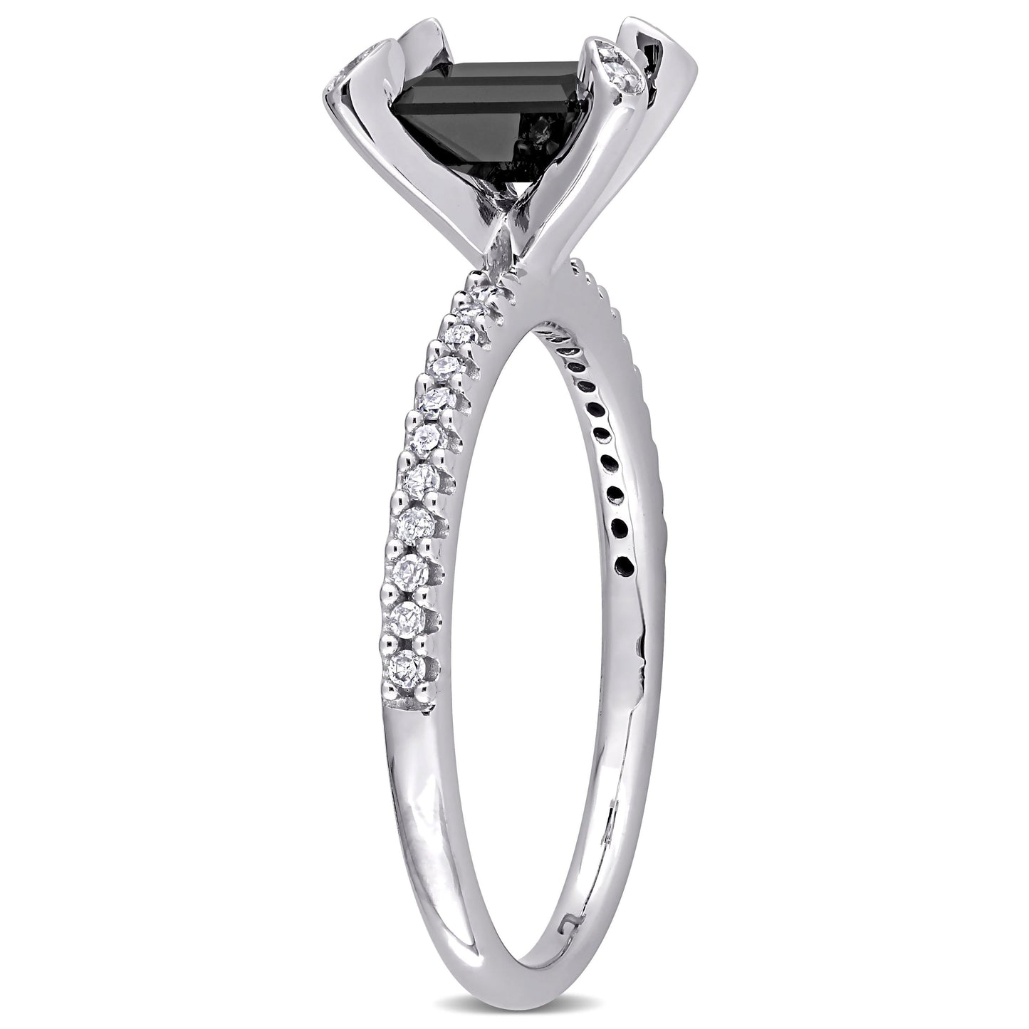 Julie Leah Black & White Diamond Ring in 10k White Gold