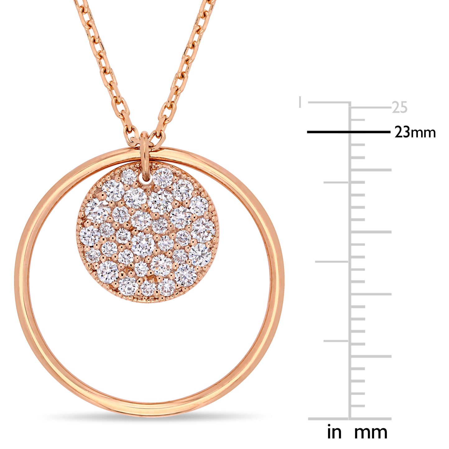 Circle Of Life Diamond Necklace in 14k Rose Gold