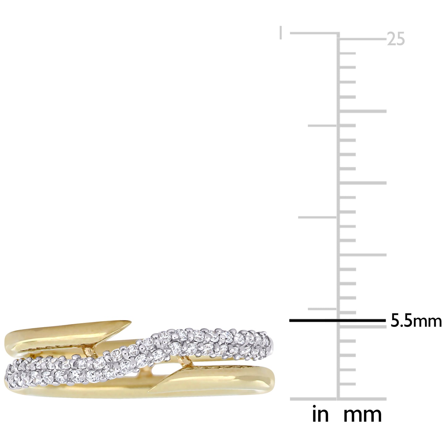 Diamond Interlaced Ring in 10k Yellow Gold