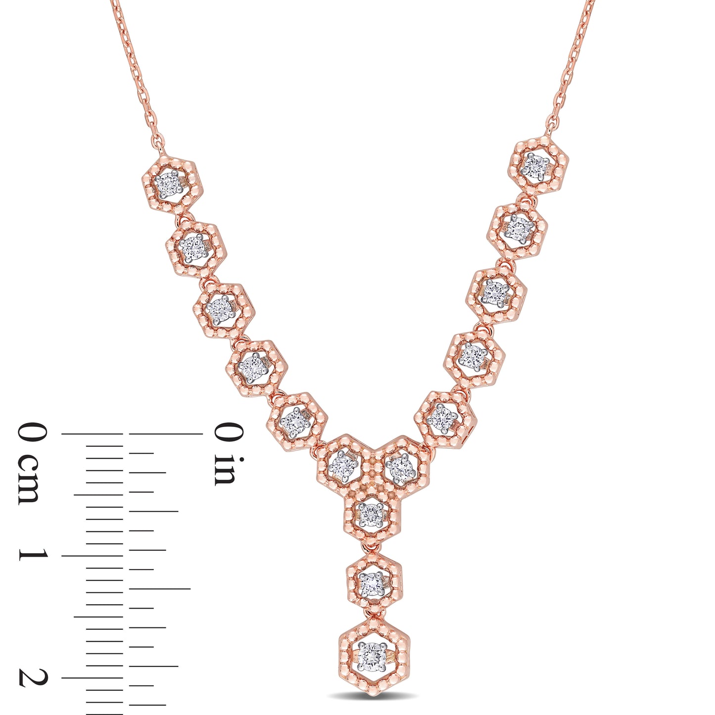 Two-tone Lariat Diamond Necklace in 14k Gold