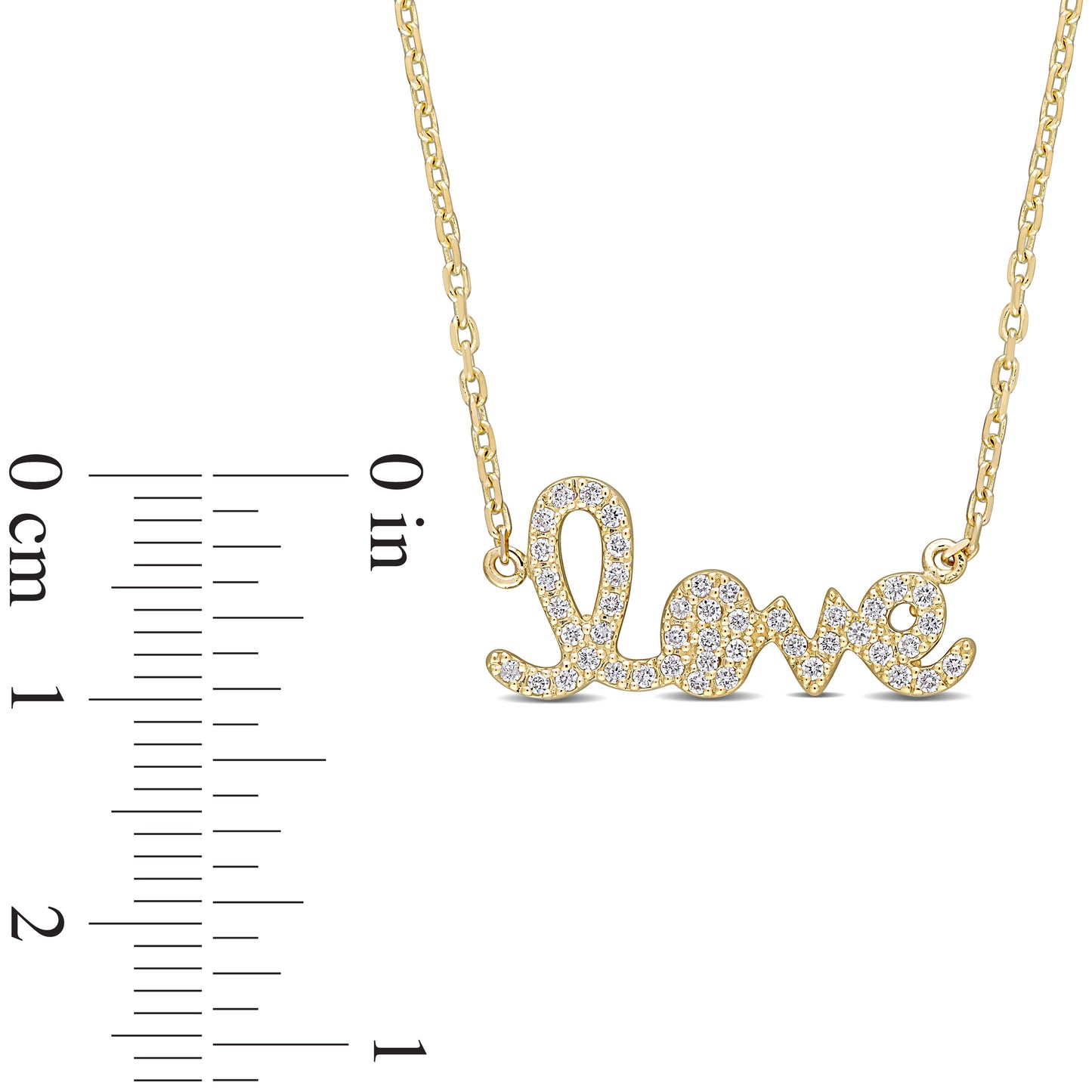 LOVE Diamond Necklace in 14k Yellow Gold