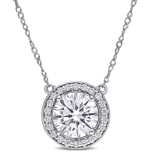 2 1/5ct Moissanite Necklace in White Gold