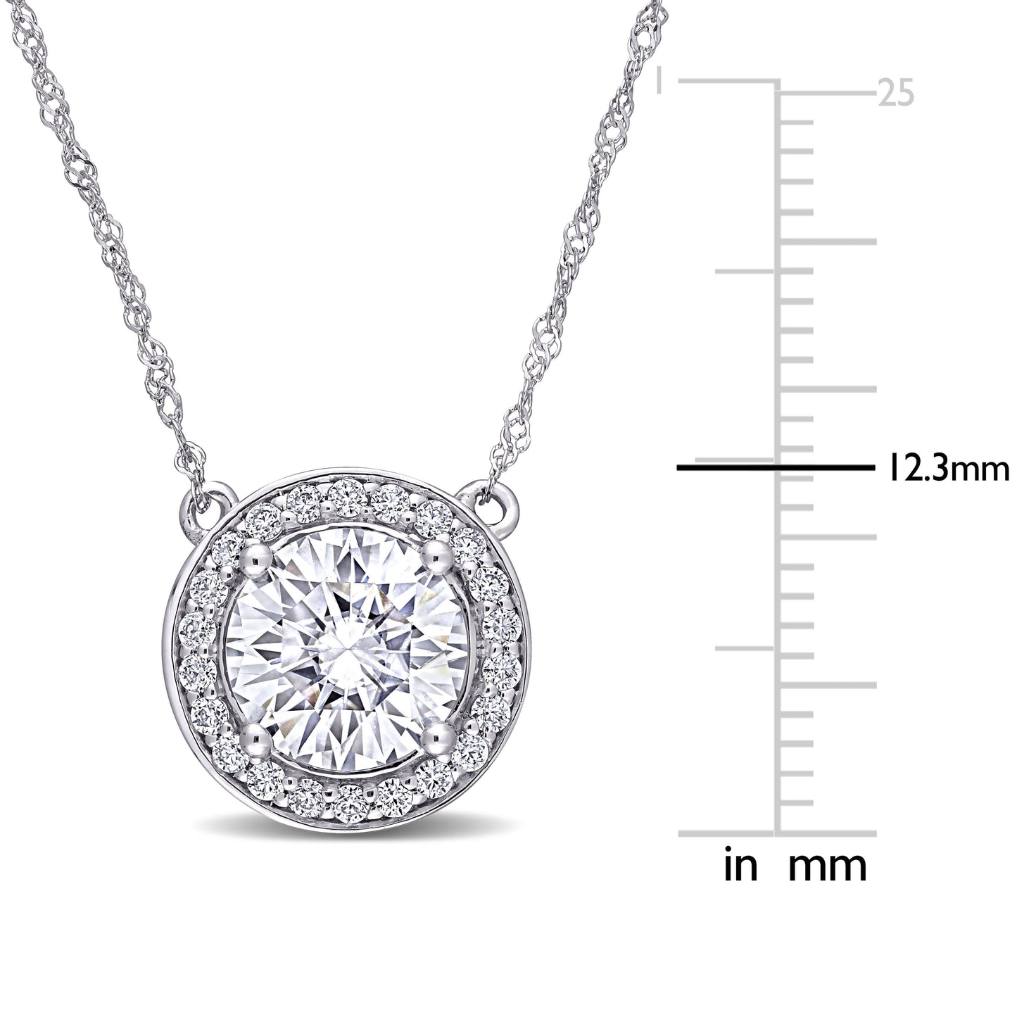 2 1/5ct Moissanite Necklace in 10k White Gold
