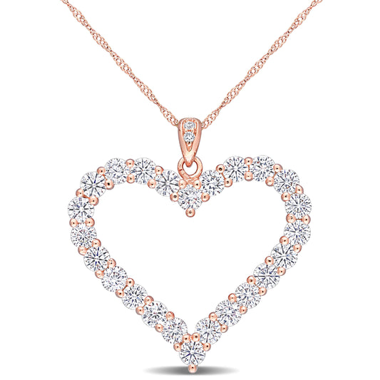 2 2/5ct Moissanite Heart Necklace