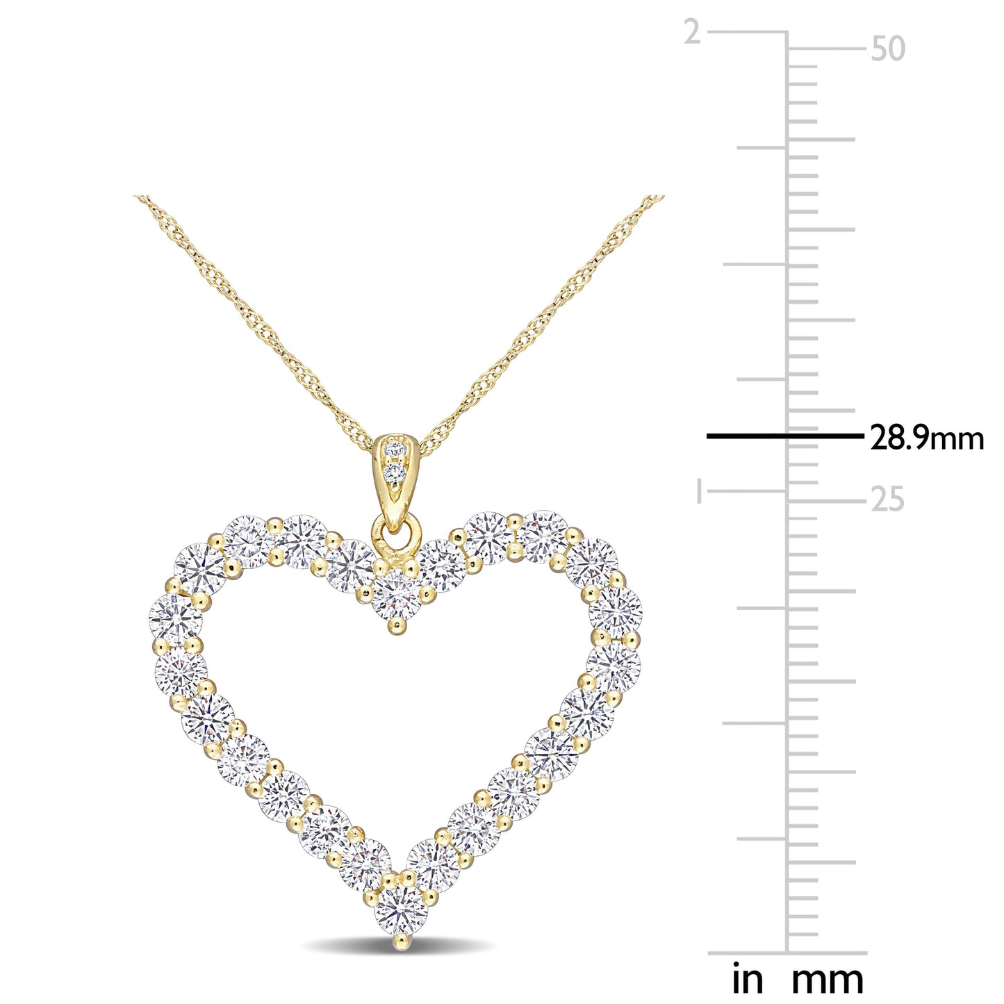 2 2/5ct Moissanite Heart Necklace