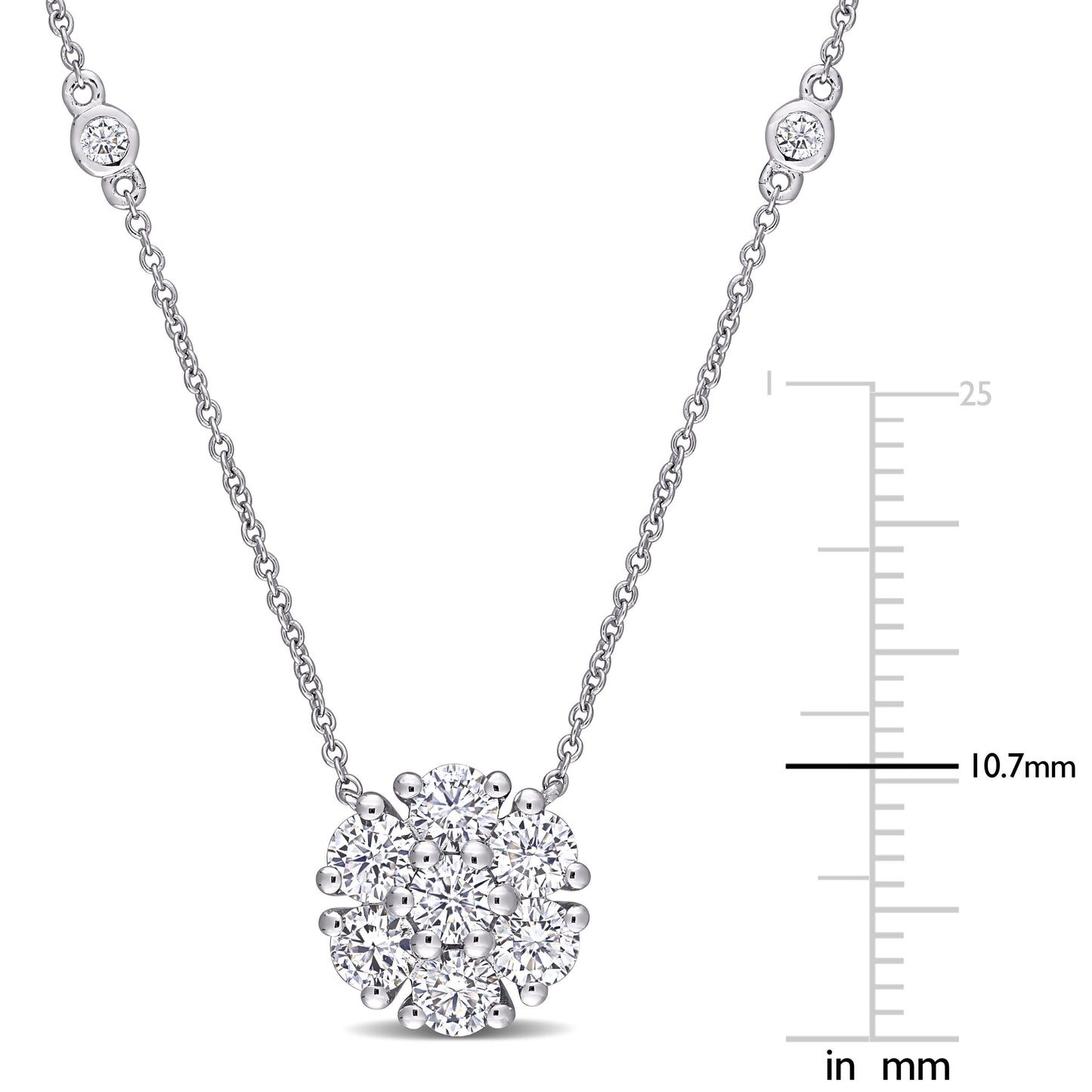 1 1/3ct Moissanite Necklace in White Gold