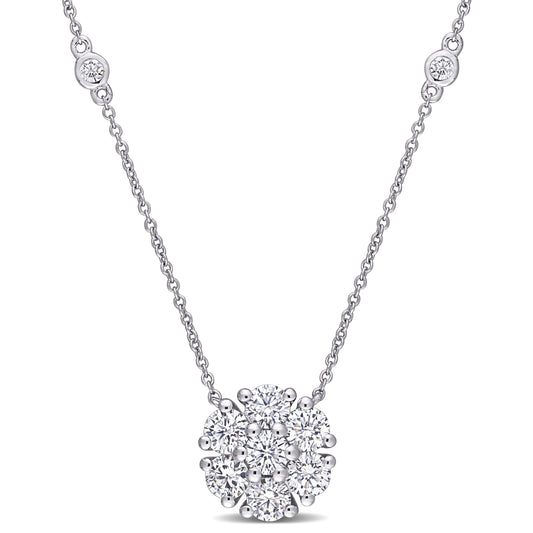 1 1/3ct Moissanite Necklace in White Gold