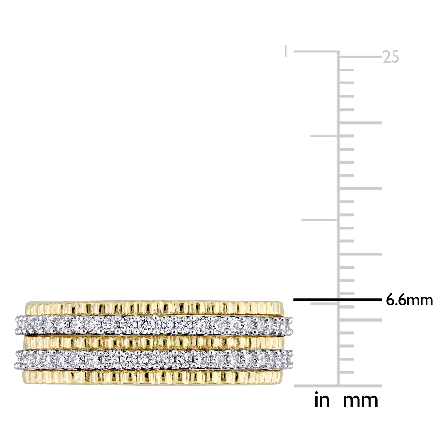 Two-Tone Double Eternity Diamond Ring in 14k Gold