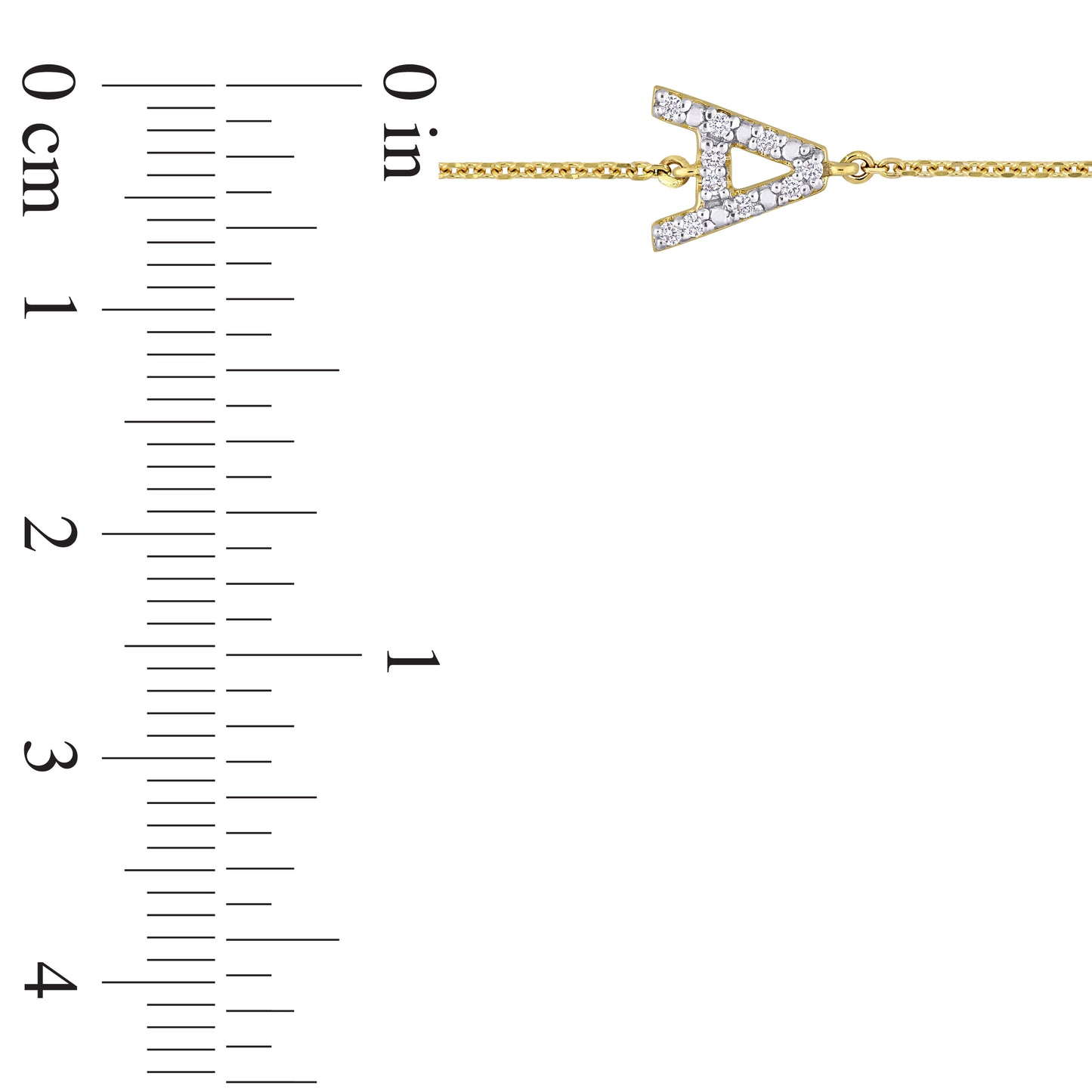 Diamond Letter Necklace in 14k Yellow Gold