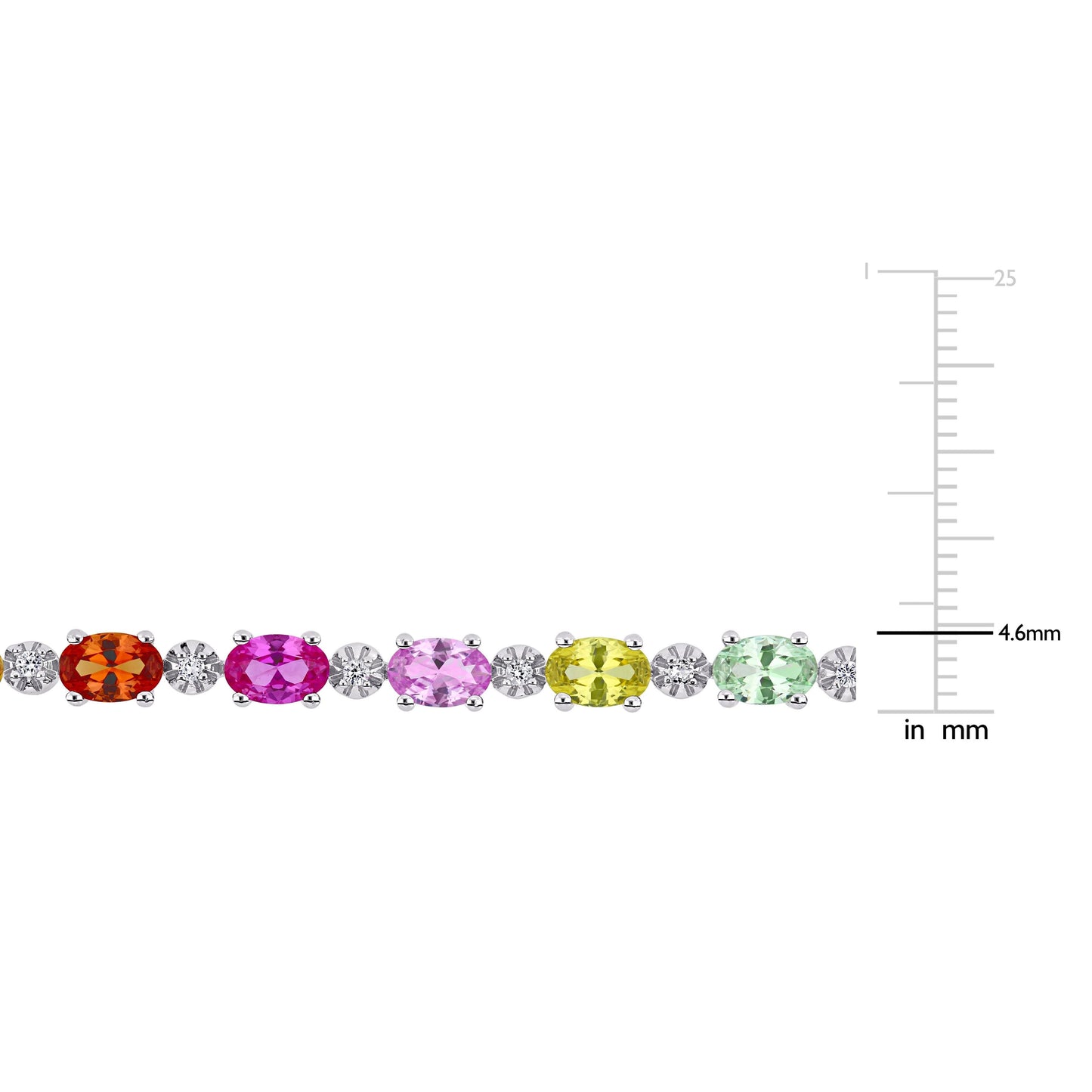 10 1/4ct Rainbow Sapphires Bracelet in Sterling Silver