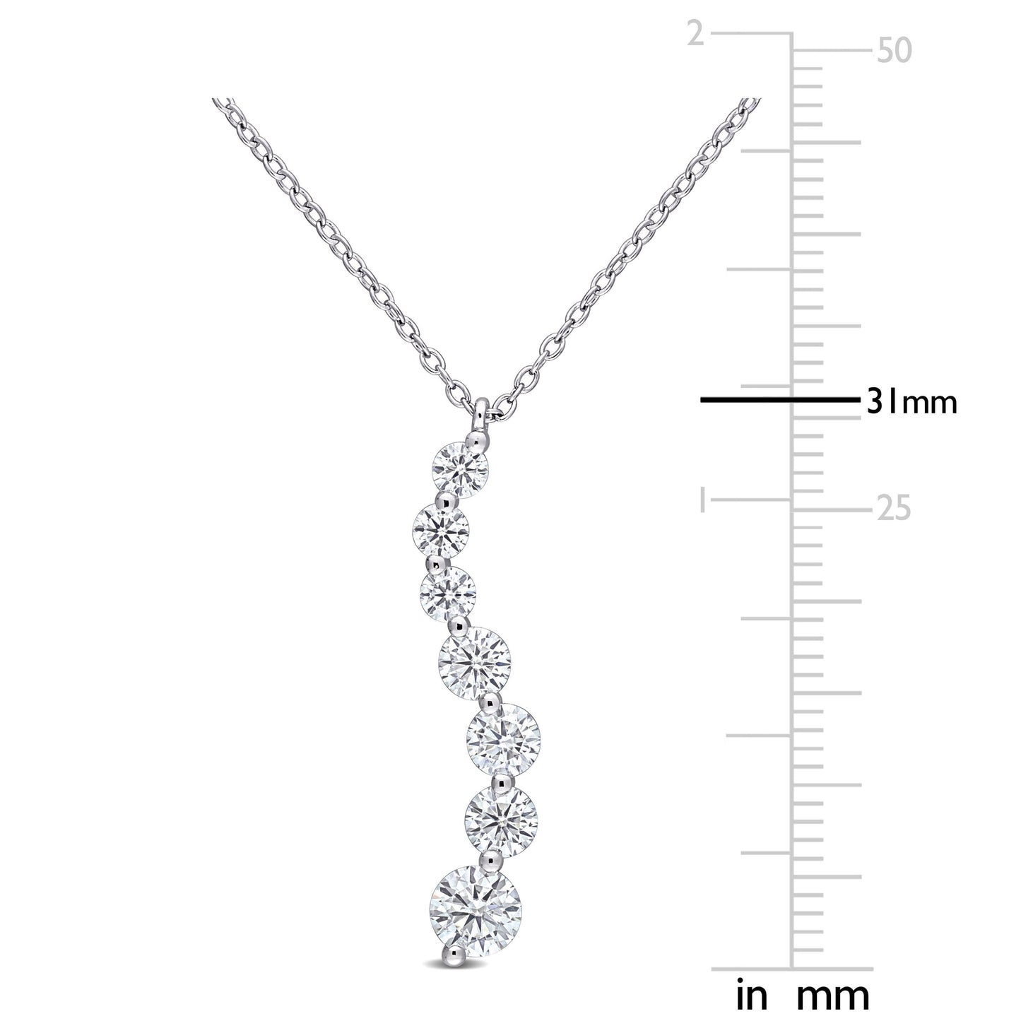 1 1/2ct Moissanite Journey Necklace