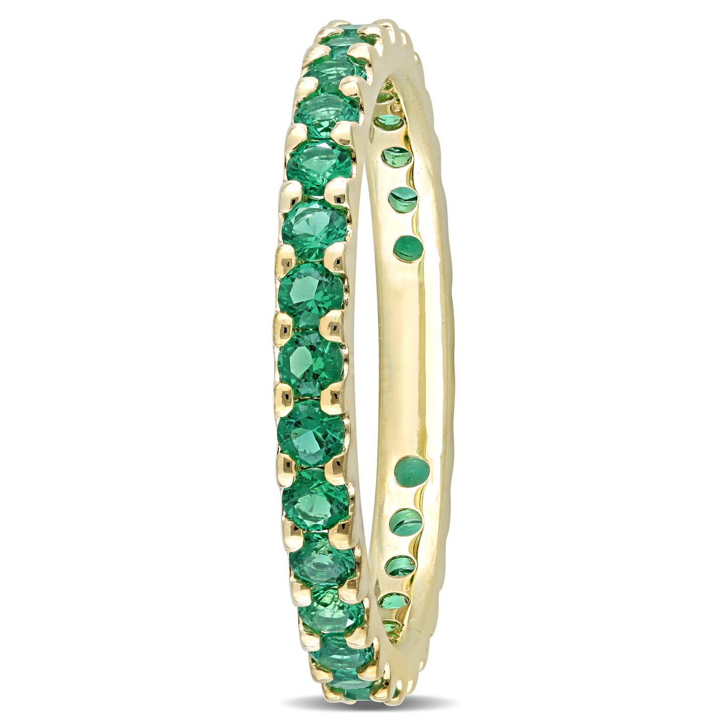 Emerald Eternity Band in 10k Yellow Gold