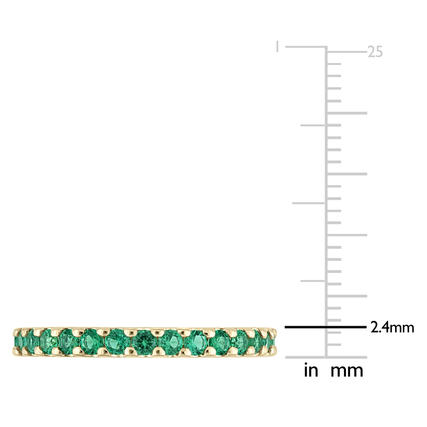 Emerald Eternity Band in 10k Yellow Gold