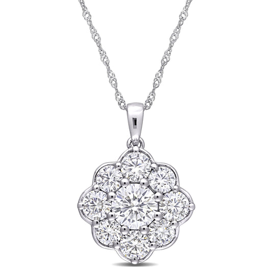 2 1/5ct Moissanite Necklace in White Gold