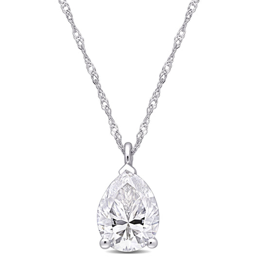 2ct Moissanite Necklace in White Gold